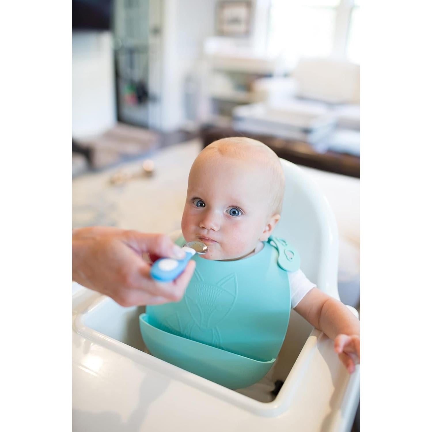 Juego de Cuchara y Tenedor Dr. Brown's Azul 12m+ Antideslizante