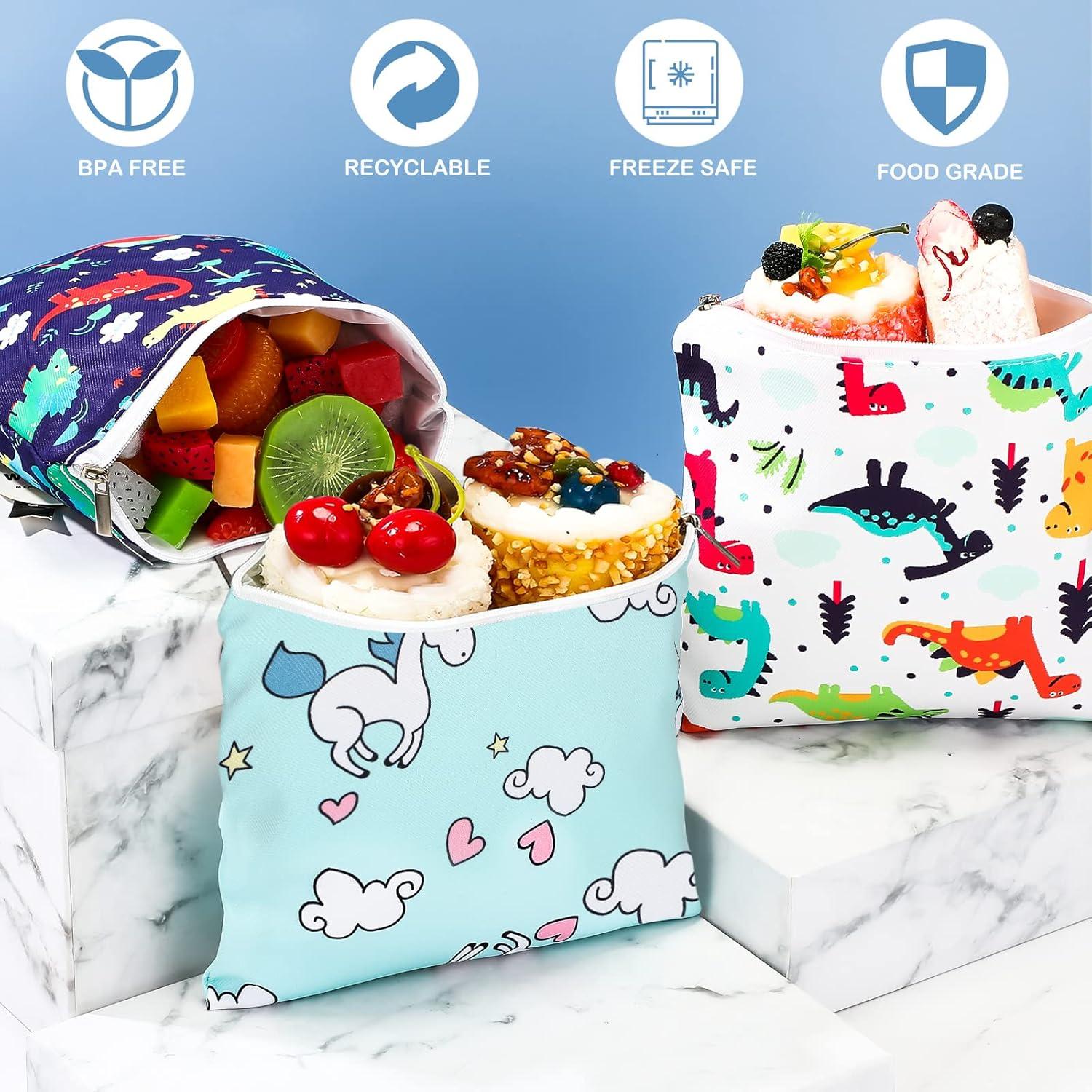 Chumia 6 Bolsas de Snack Reutilizables para Niños 18x18cm