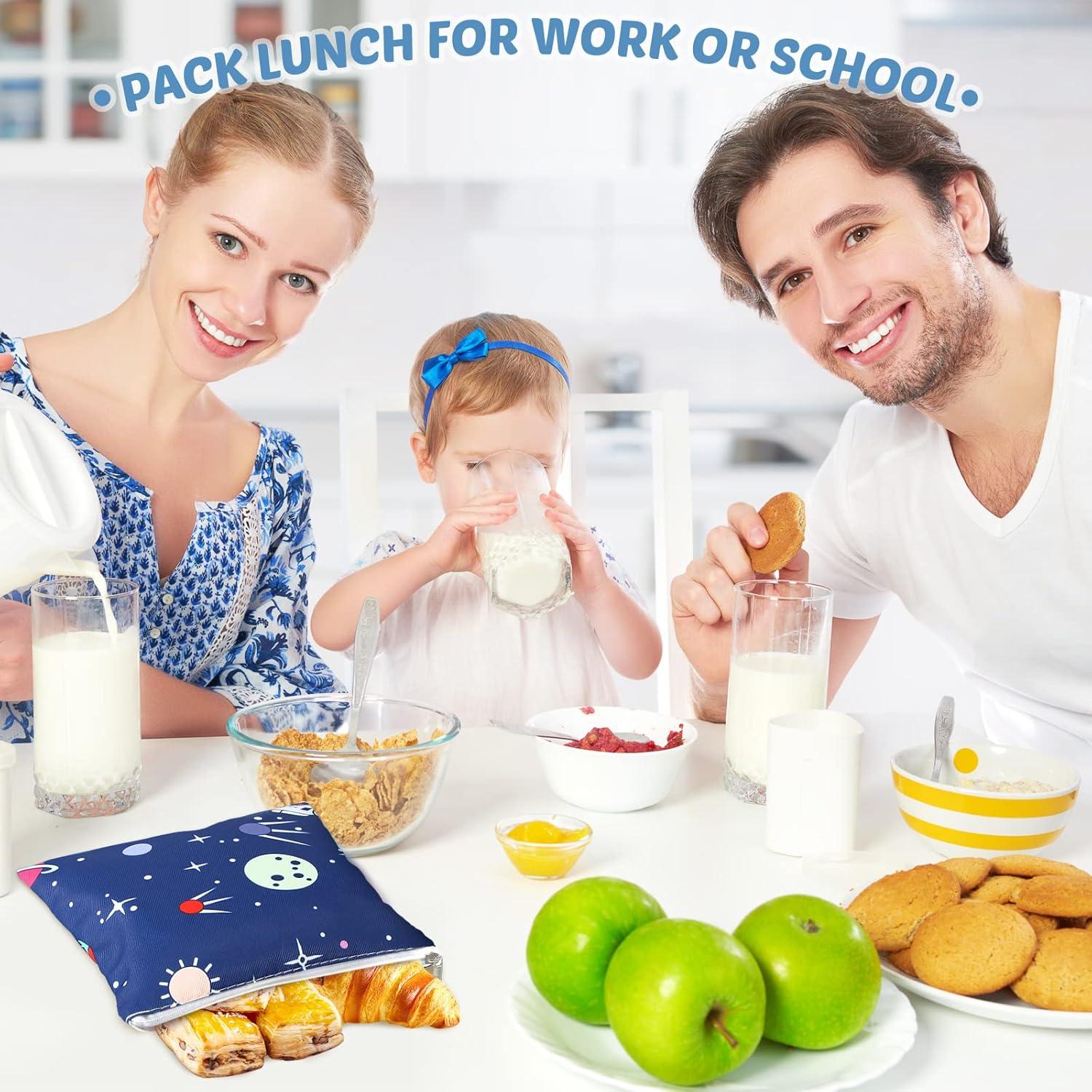 Chumia 6 Bolsas de Snack Reutilizables para Niños 18x18cm