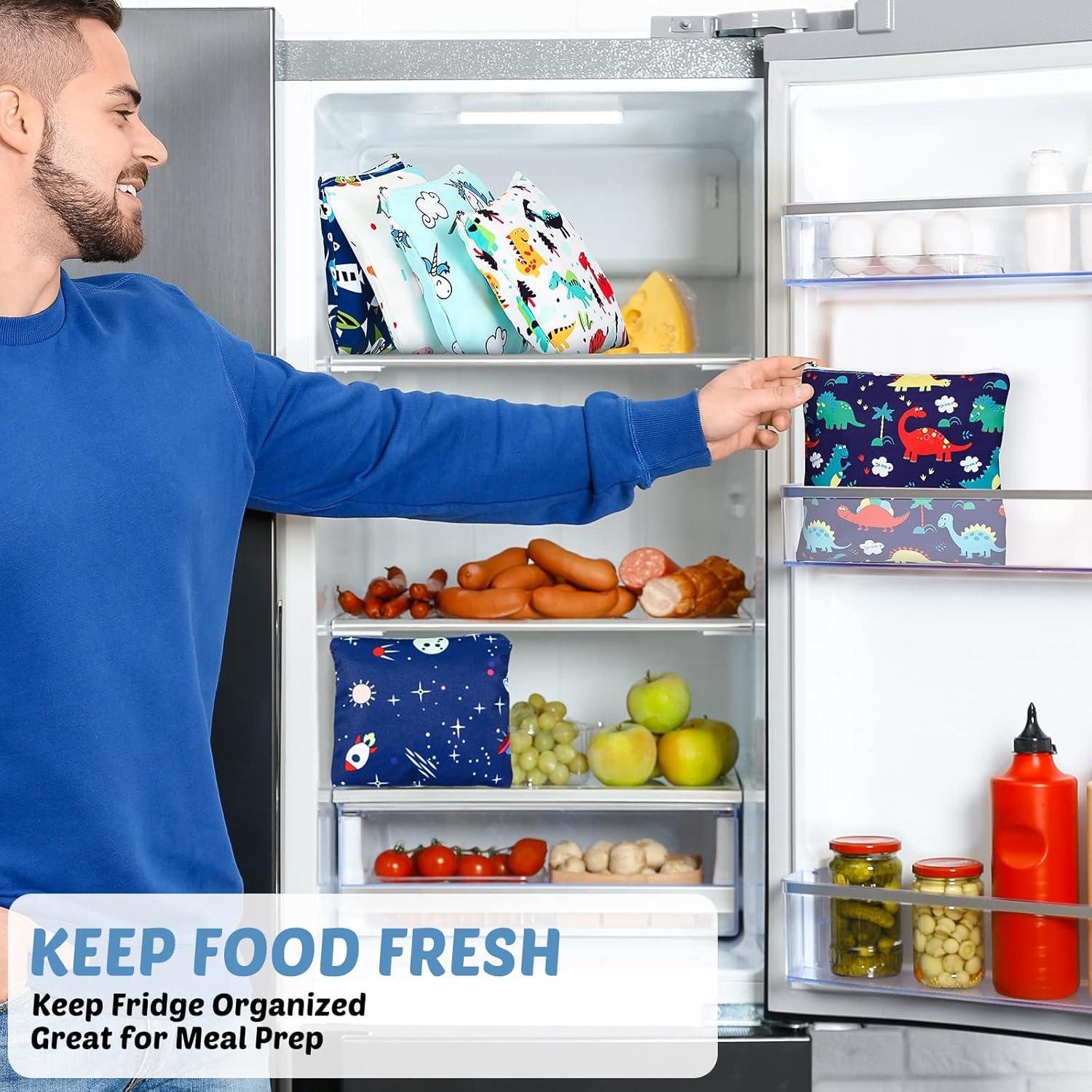 Chumia 6 Bolsas de Snack Reutilizables para Niños 18x18cm