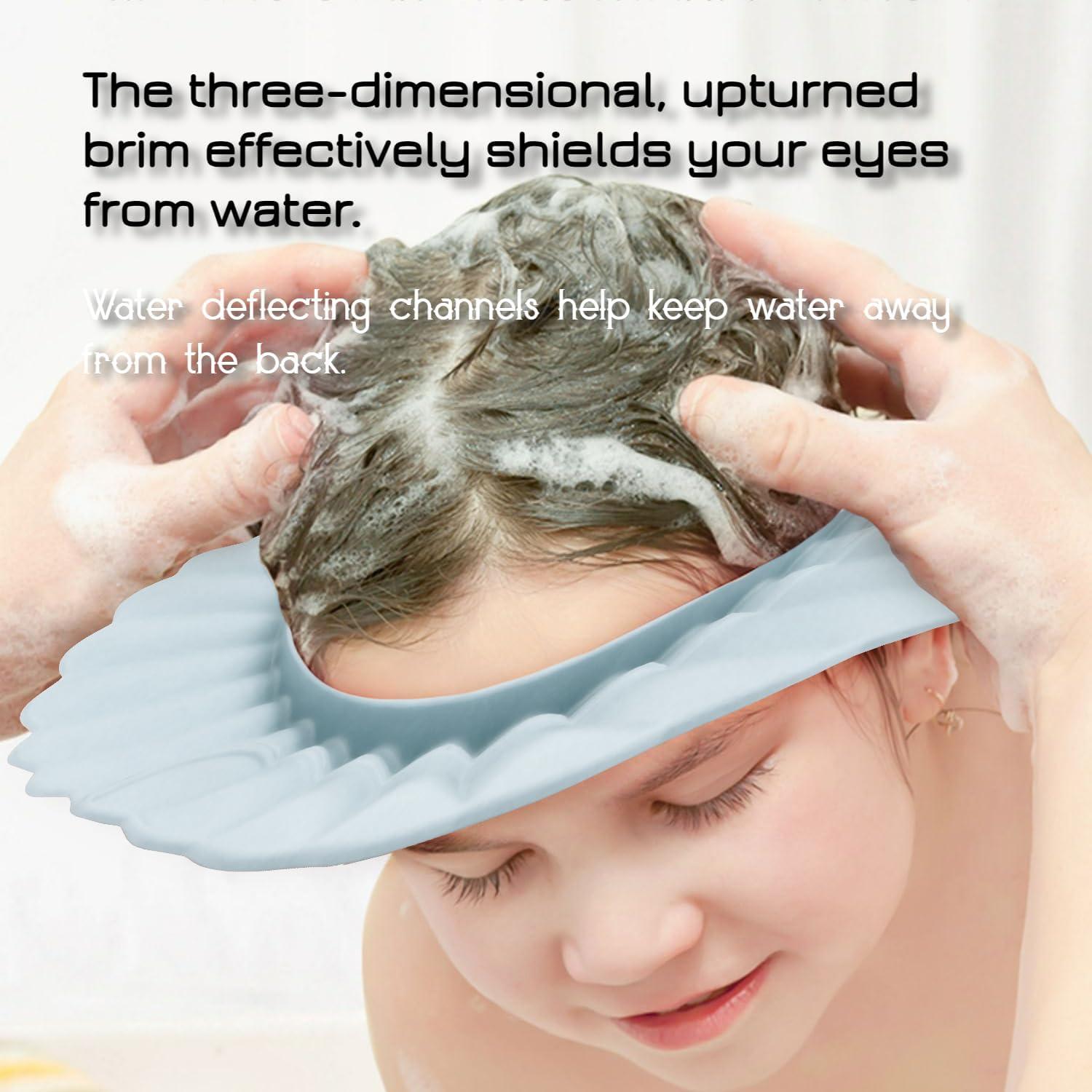 Gorro de Ducha para Bebé Azul Silicona Ajustable 38-60 cm