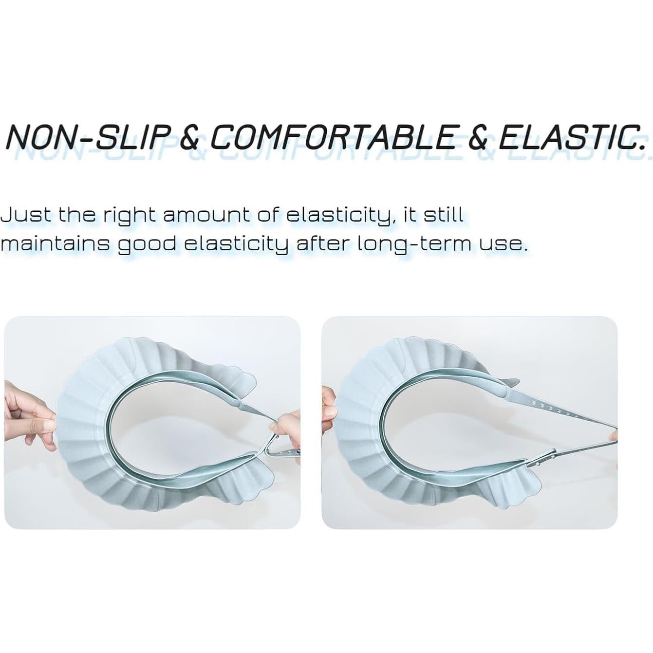 Gorro de Ducha para Bebé Azul Silicona Ajustable 38-60 cm