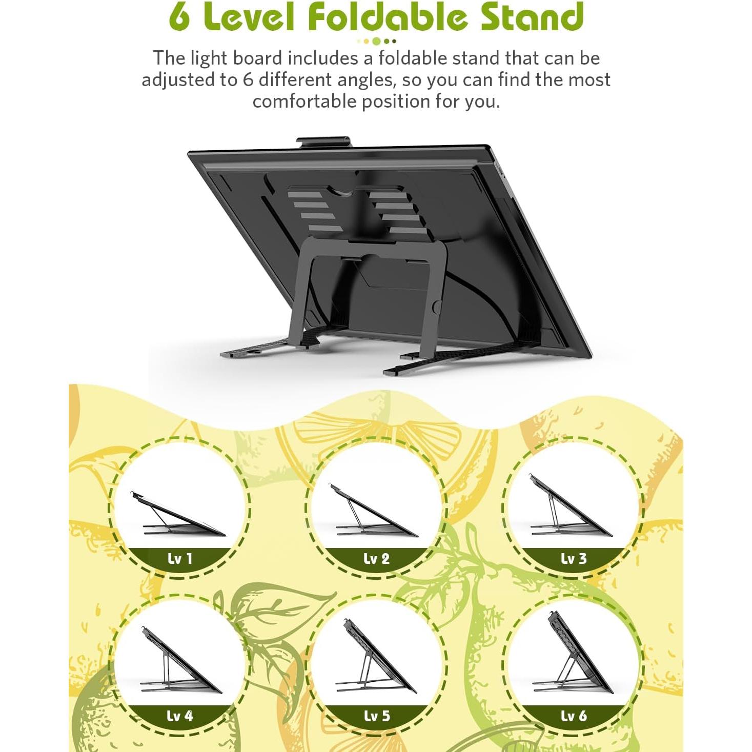 Tablero de Luz A3 KACOLA Recargable con 6 Niveles de Brillo