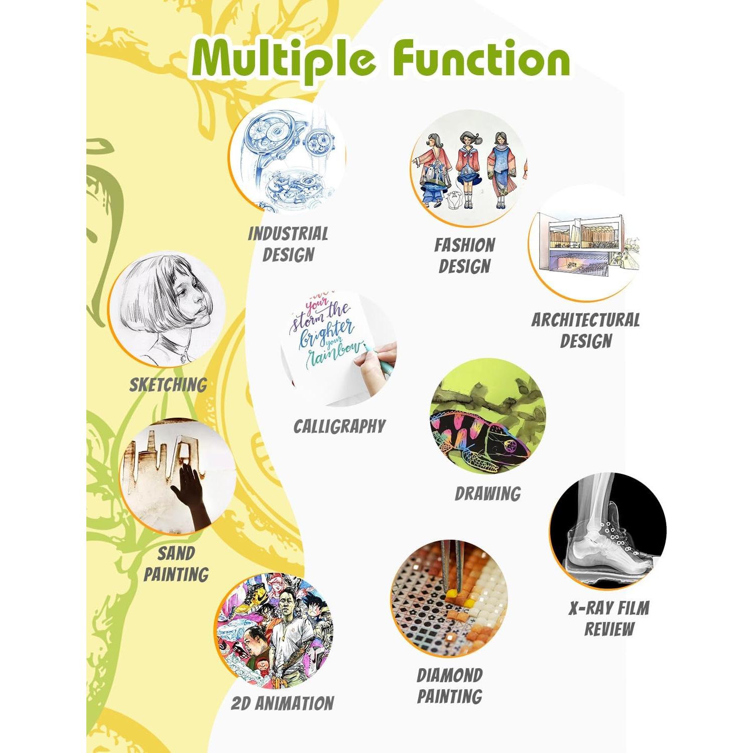Tablero de Luz A3 KACOLA Recargable con 6 Niveles de Brillo