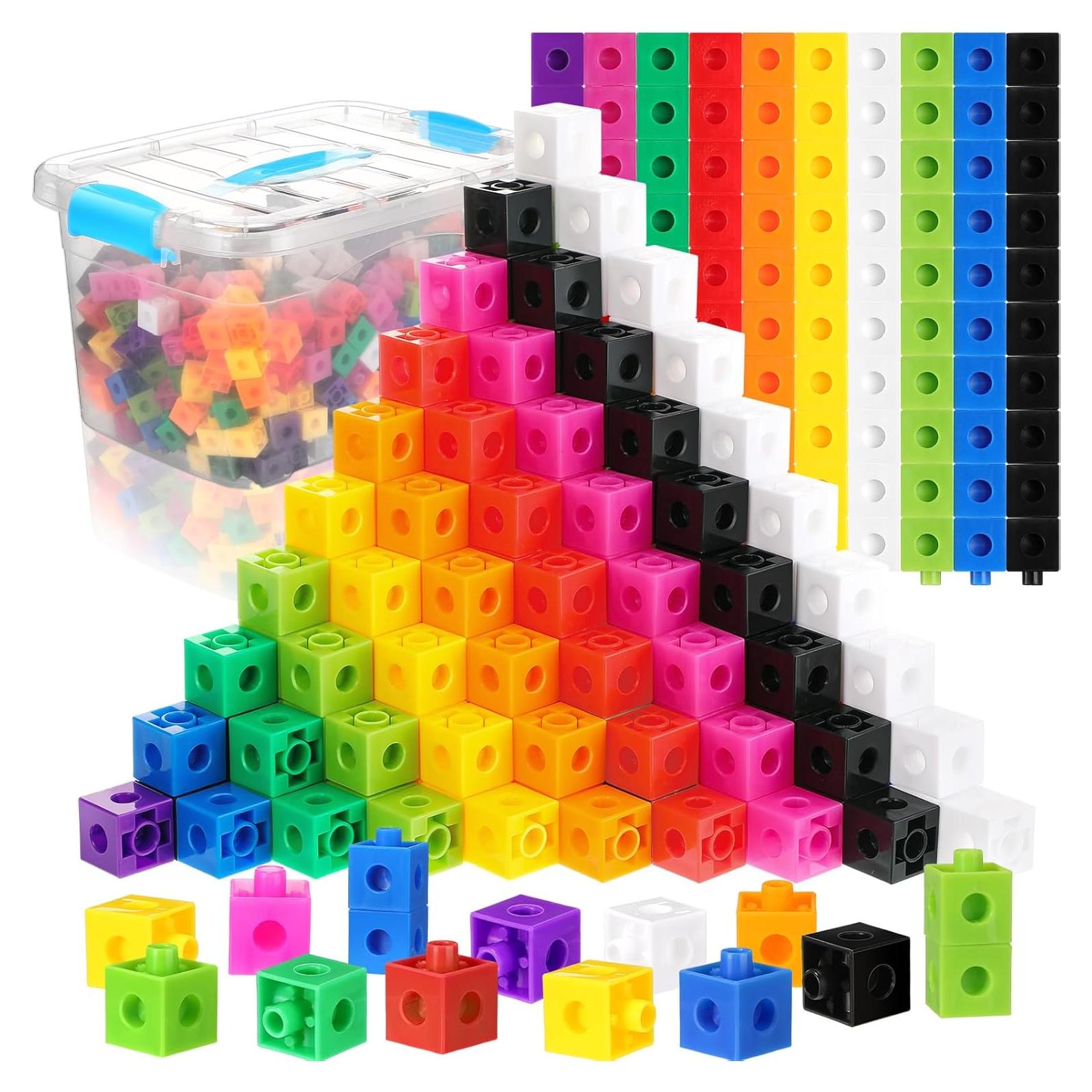 Cubos de Enlace Jenaai 300 Pcs con Contenedor - Aprendizaje Matemático