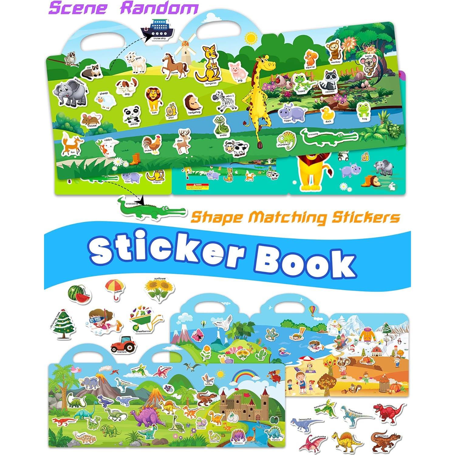 Libro de Pegatinas Reutilizables Walenced para Niños 2-4 Años