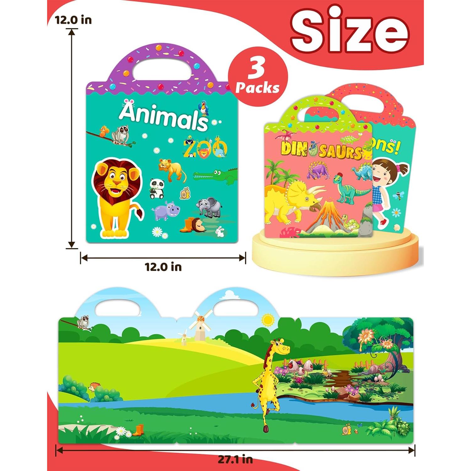 Libro de Pegatinas Reutilizables Walenced para Niños 2-4 Años