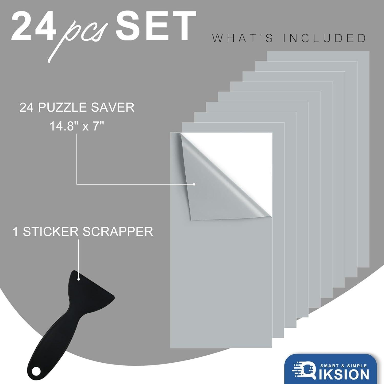 Hojas Adhesivas para Rompecabezas QIKSION 24 Piezas 37.4x17.8cm