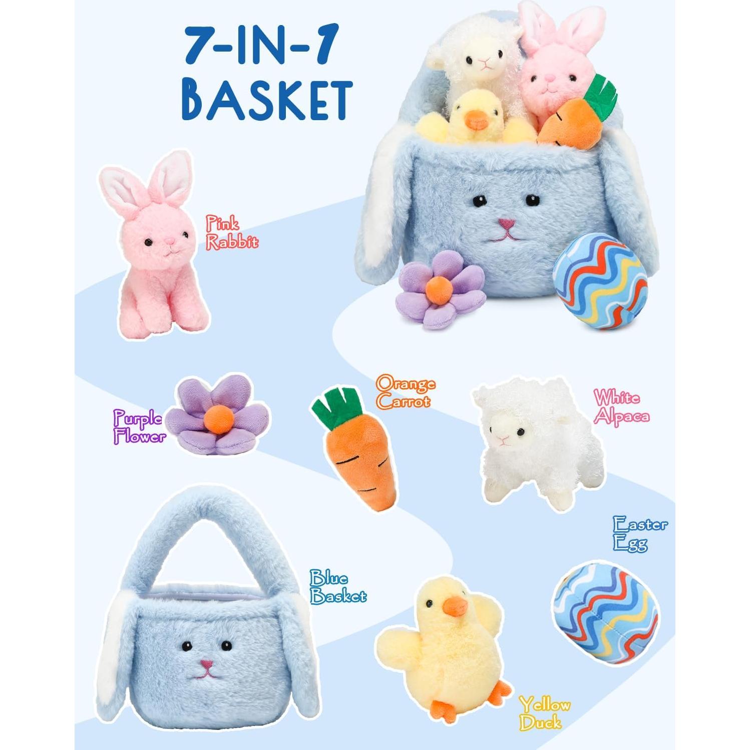 Juego de 7 Animales de Peluche Vposyako - Conejo, Pollito, Cordero y Más