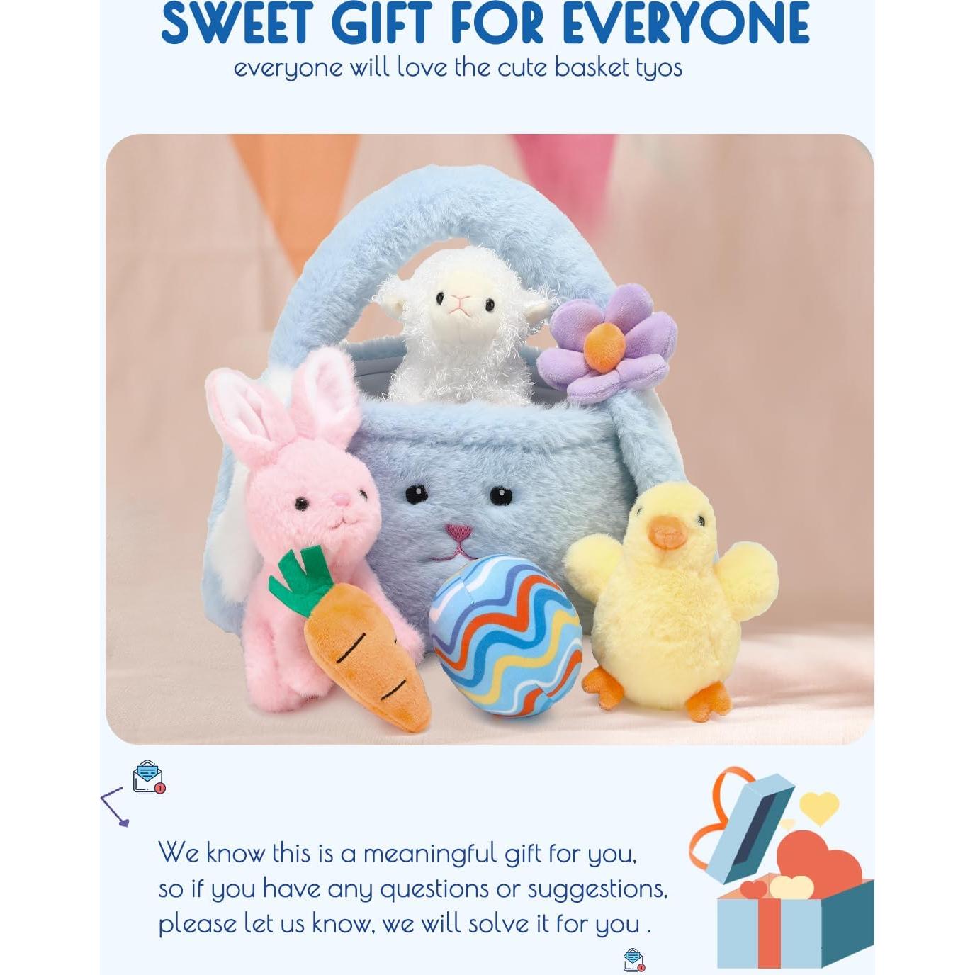 Juego de 7 Animales de Peluche Vposyako - Conejo, Pollito, Cordero y Más