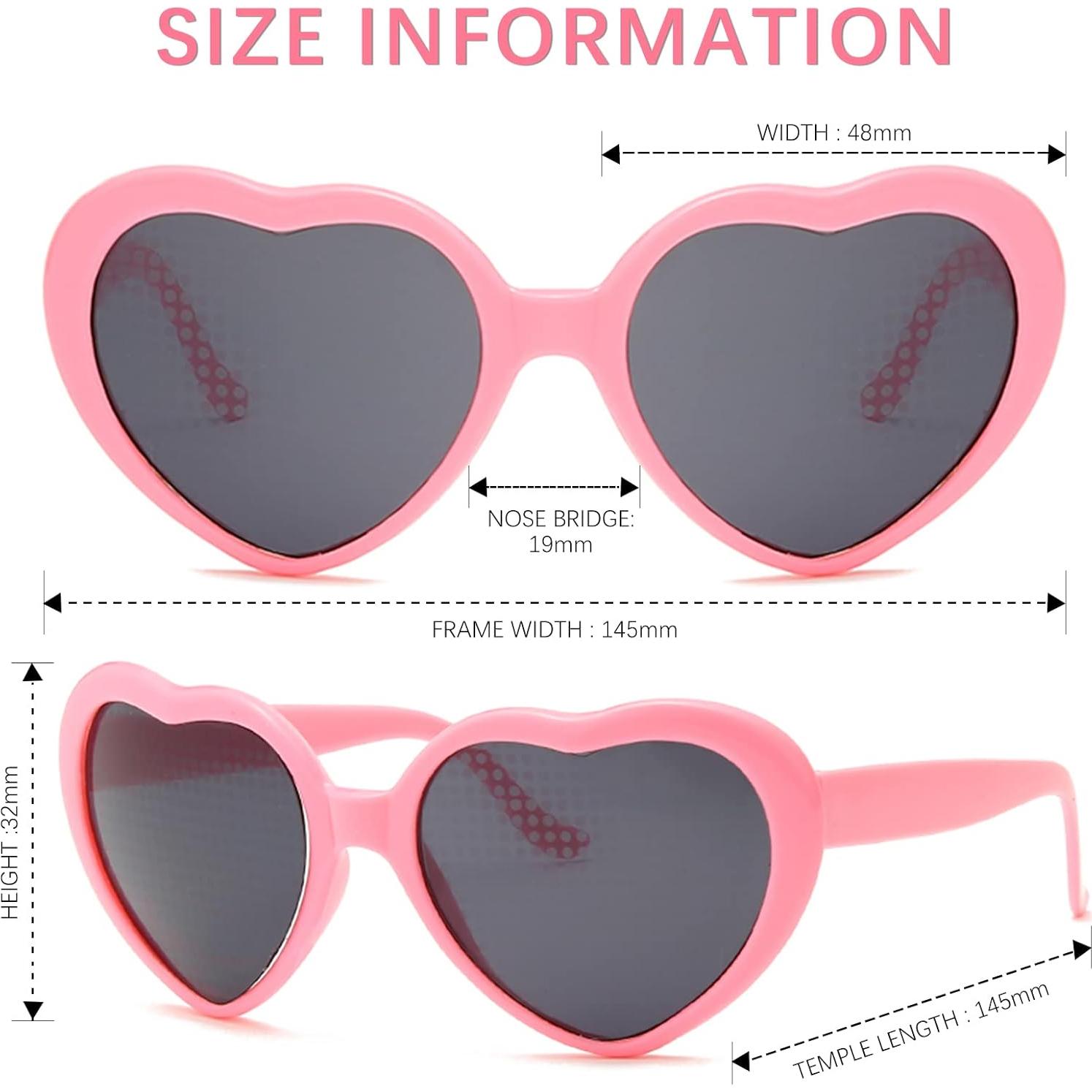 Gafas de sol YQVIE en forma de corazón con efecto de difracción