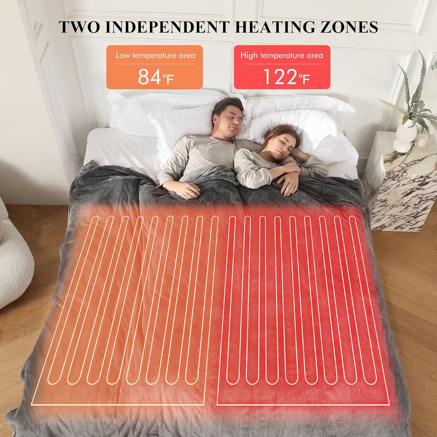 Manta Eléctrica COZYTY Queen 213x229 cm Gris Suave 5 Niveles