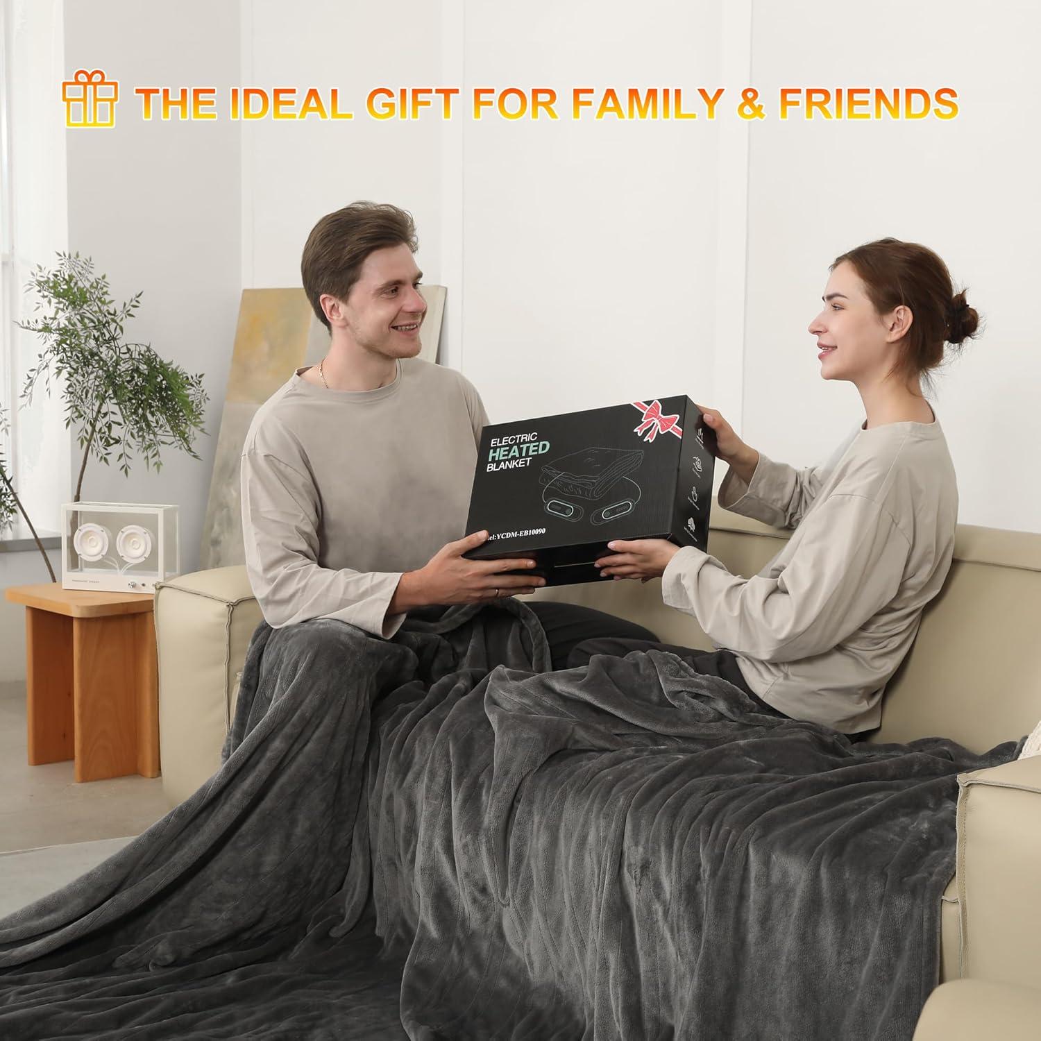 Manta Eléctrica COZYTY Queen 213x229 cm Gris Suave 5 Niveles