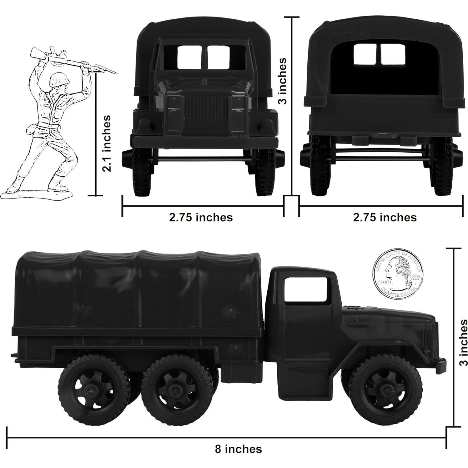 Camiones de Carga Deuce-and-a-Half TimMee Negros 20.32cm