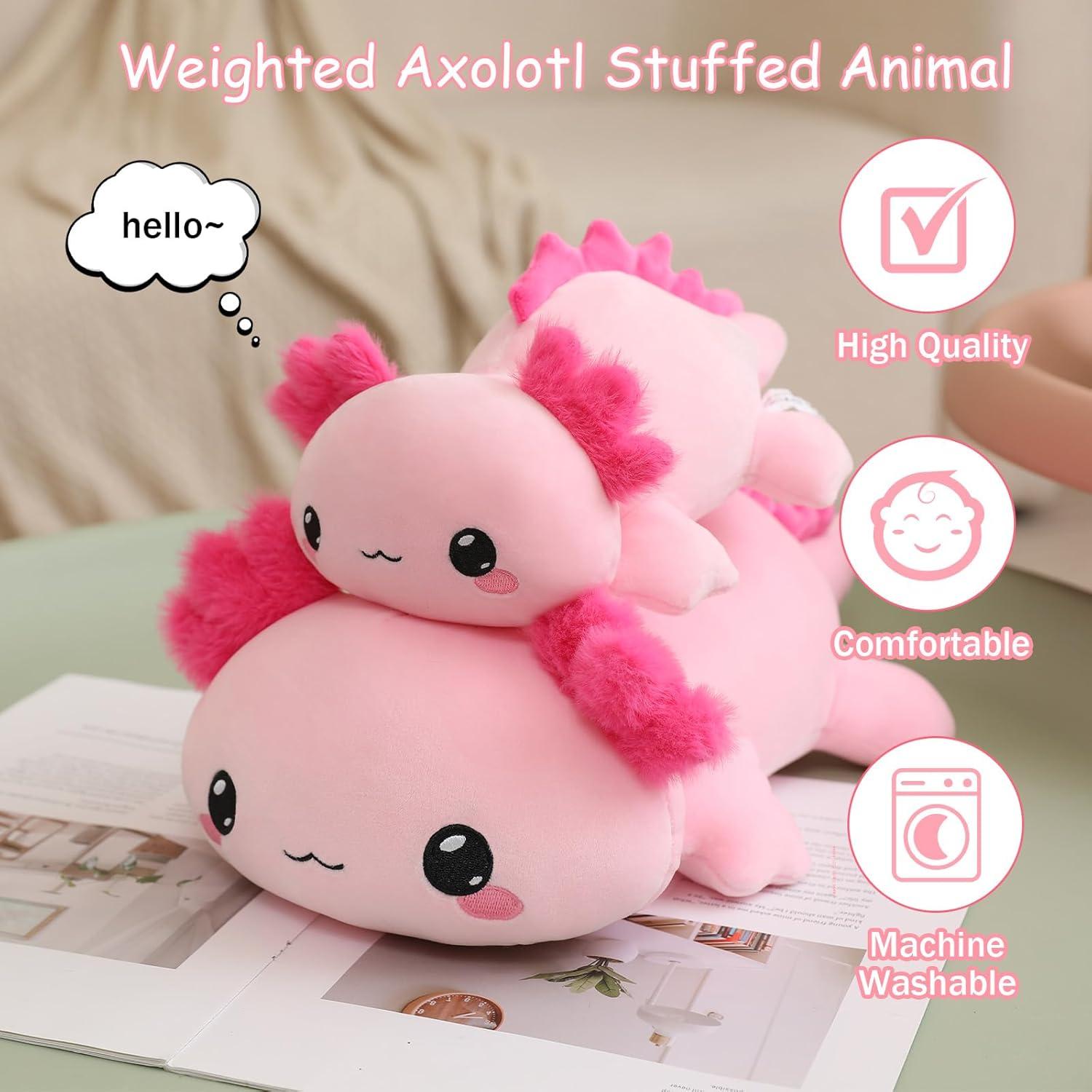 Axolote de Peluche con Peso SQEQE 25 cm Rosa Suave