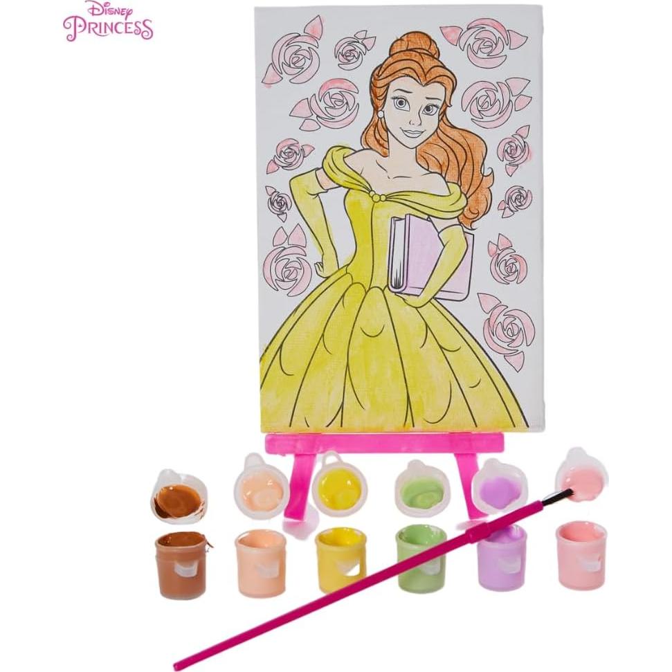 Juego de Pintura Acrílica Disney para Niños - 3 Lienzos y Caballete