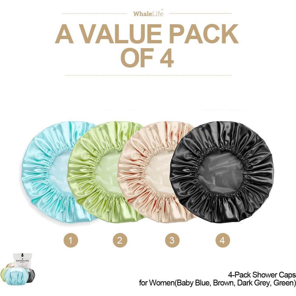 Gorro de Ducha Reutilizable WhaleLife Jumbo Doble Capa 4 Colores