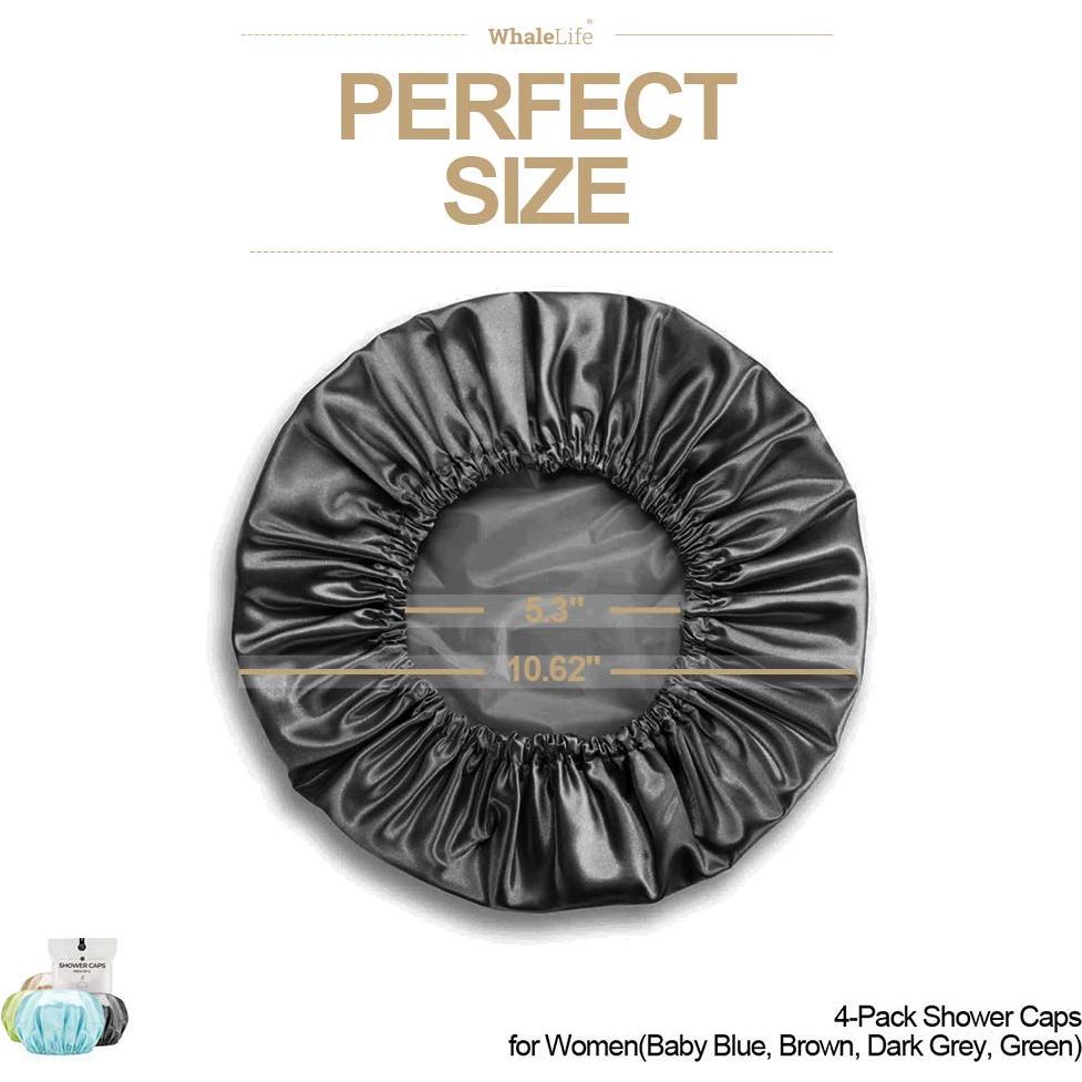 Gorro de Ducha Reutilizable WhaleLife Jumbo Doble Capa 4 Colores