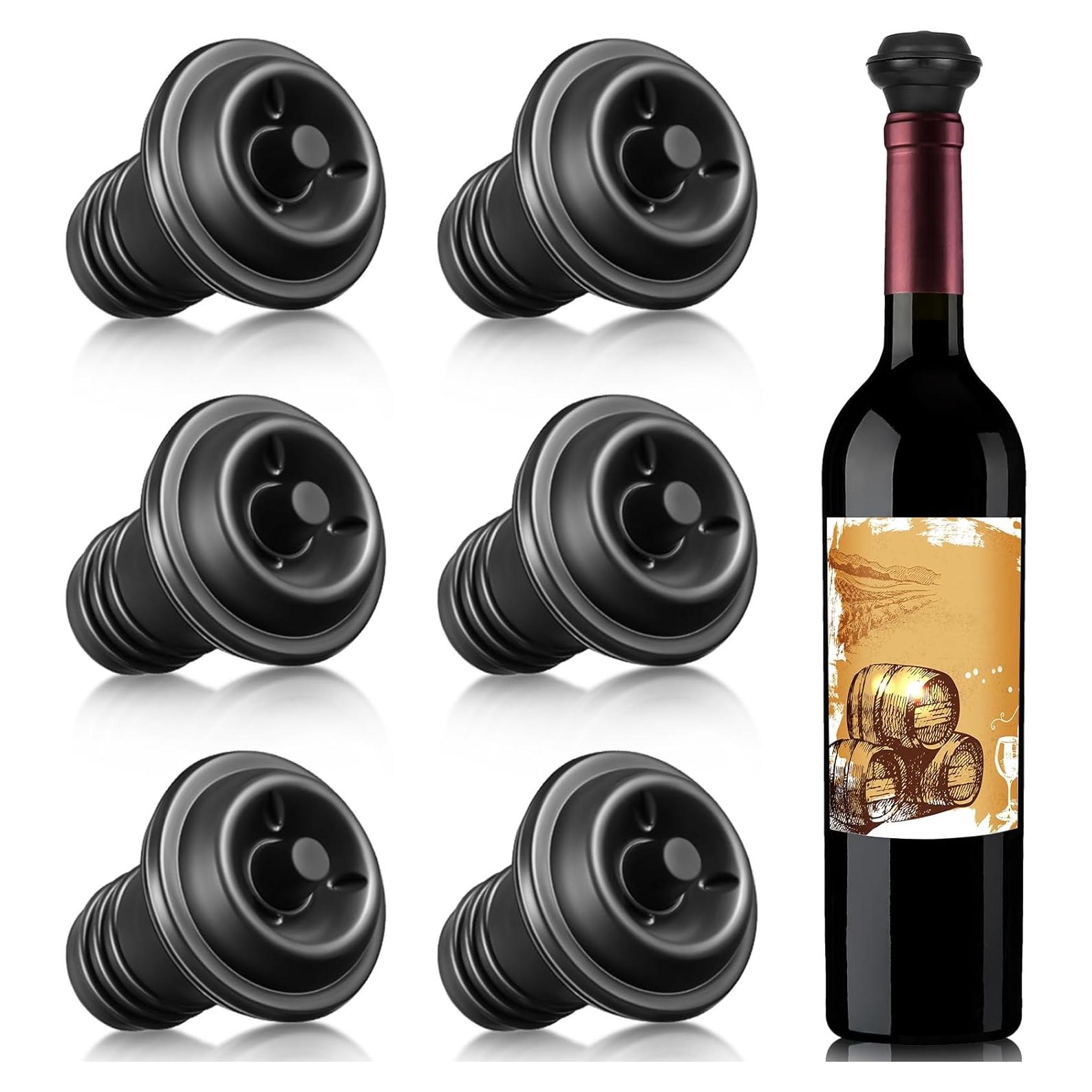 Tapones de Vino Reutilizables Honoson 6 Piezas Silicona