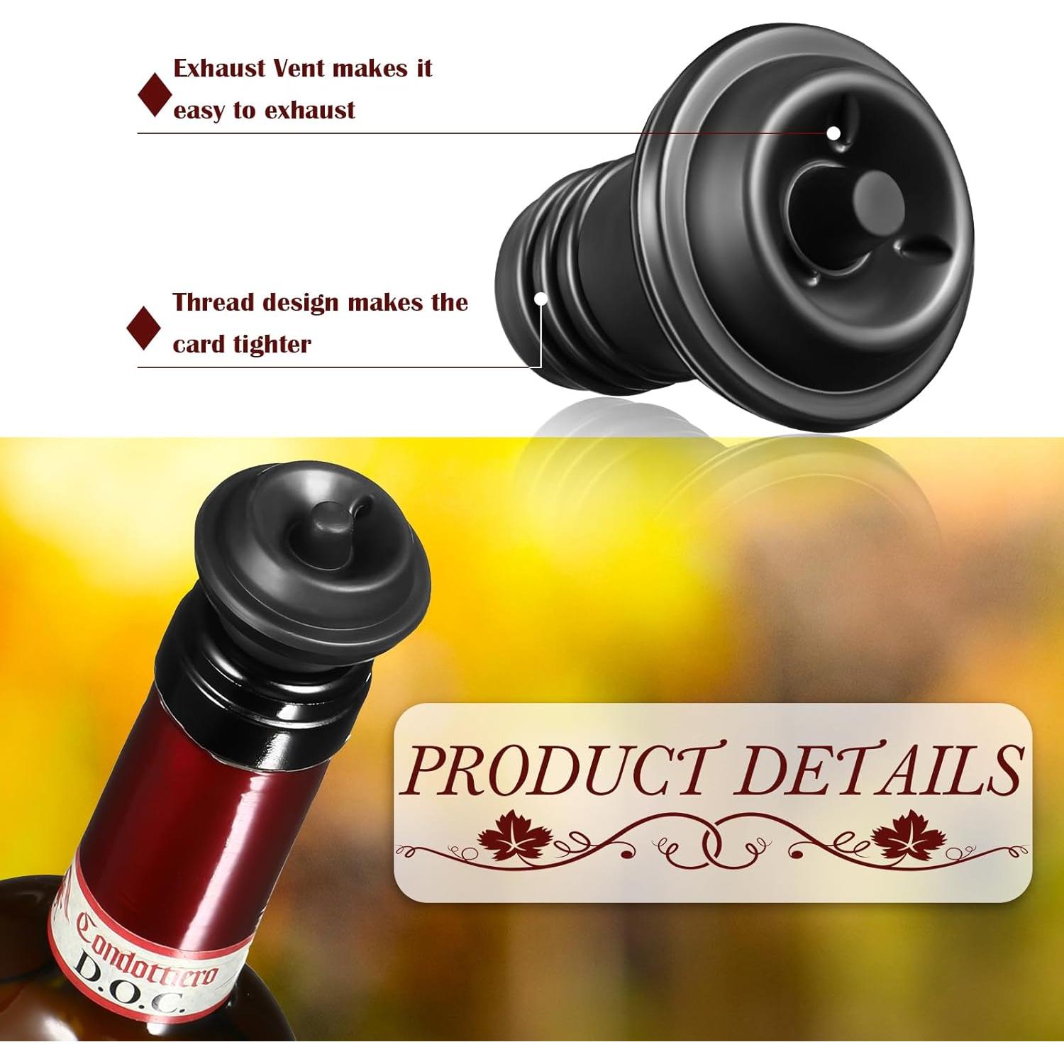 Tapones de Vino Reutilizables Honoson 6 Piezas Silicona