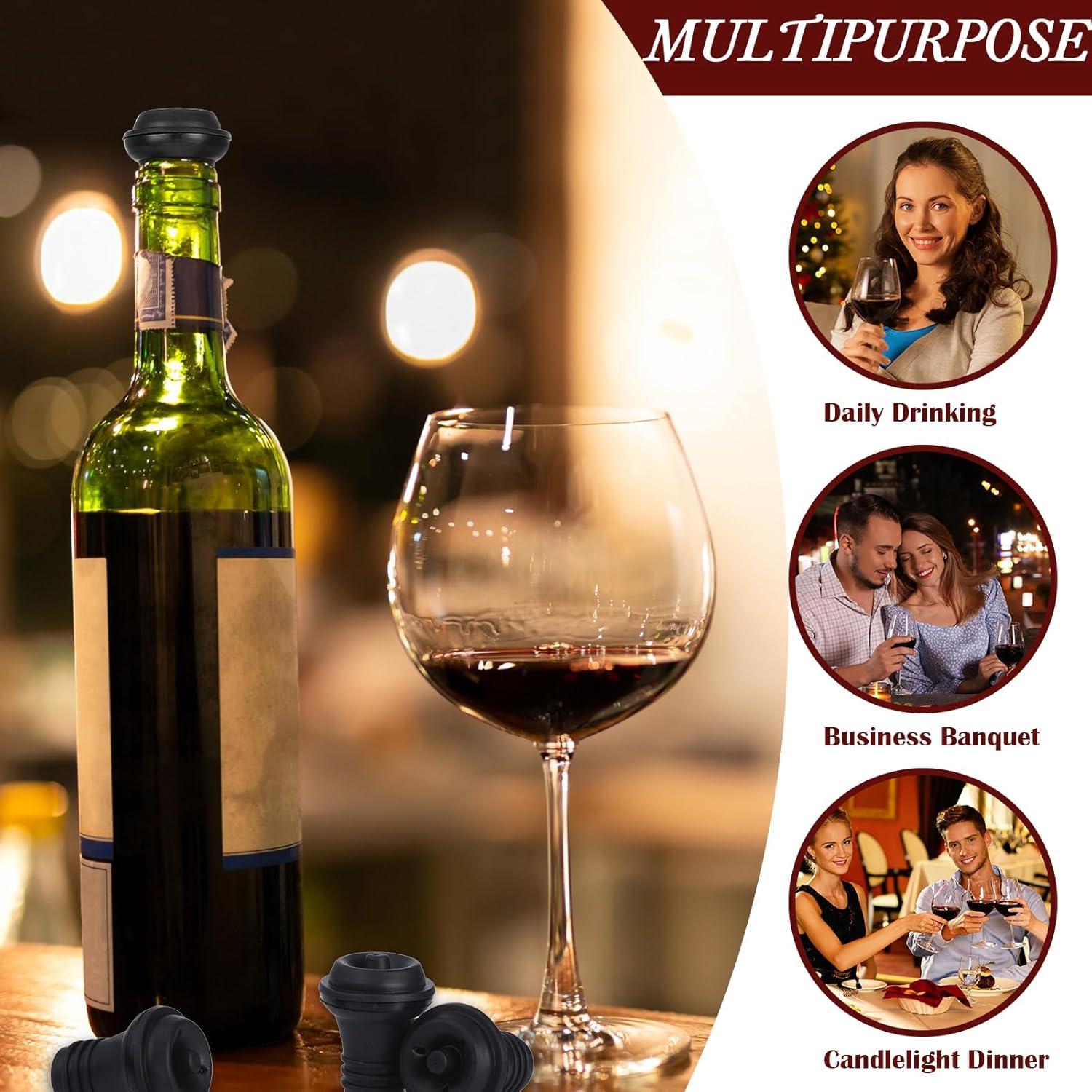 Tapones de Vino Reutilizables Honoson 6 Piezas Silicona