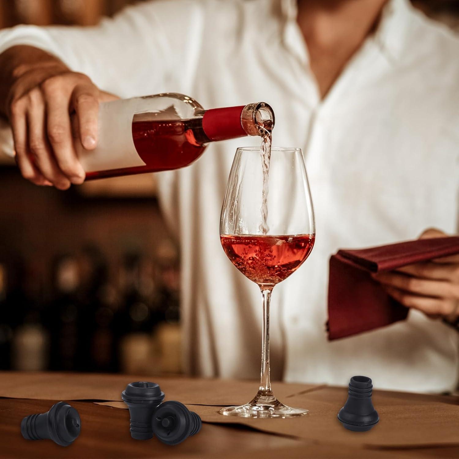 Tapones de Vino Reutilizables Honoson 6 Piezas Silicona