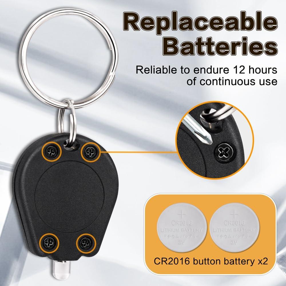 Paquete de 12 Linternas LED Mini RaySoar con Llave Blanca