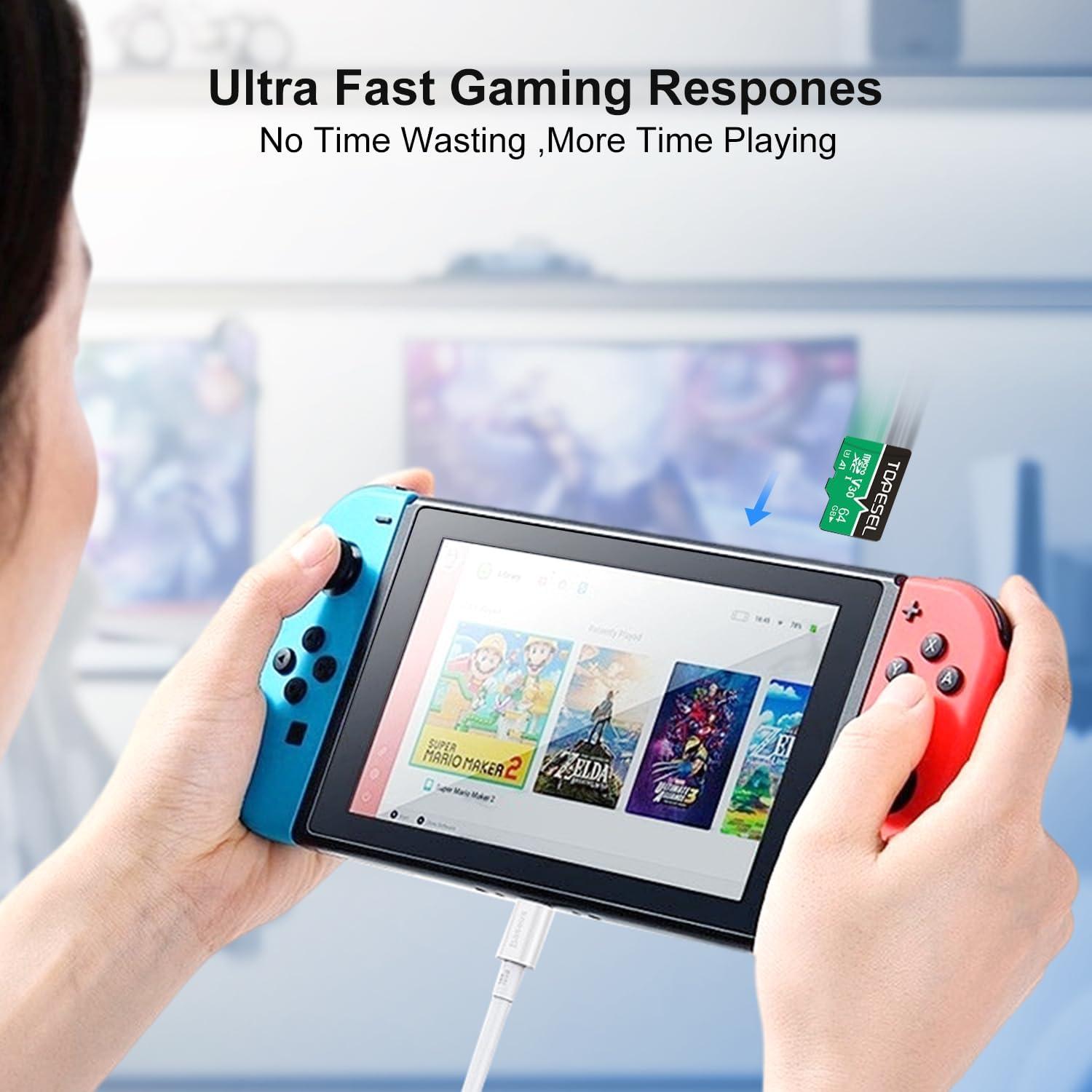 Tarjeta Micro SD TOPESEL 64GB 2-Pack UHS-I U3 A1 V30