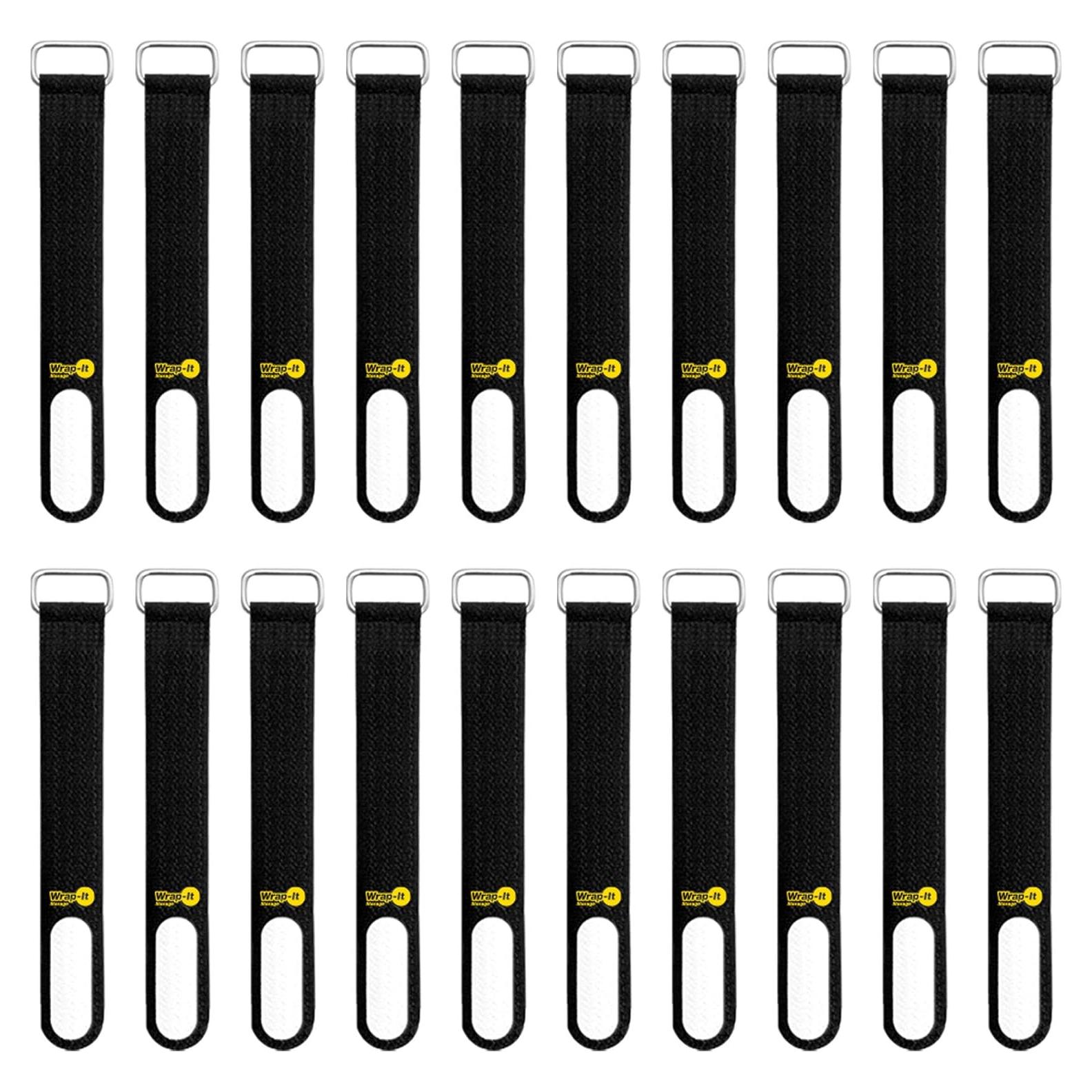 Cintas de Cierre Wrap-It 12.7 cm Negro Paquete de 20