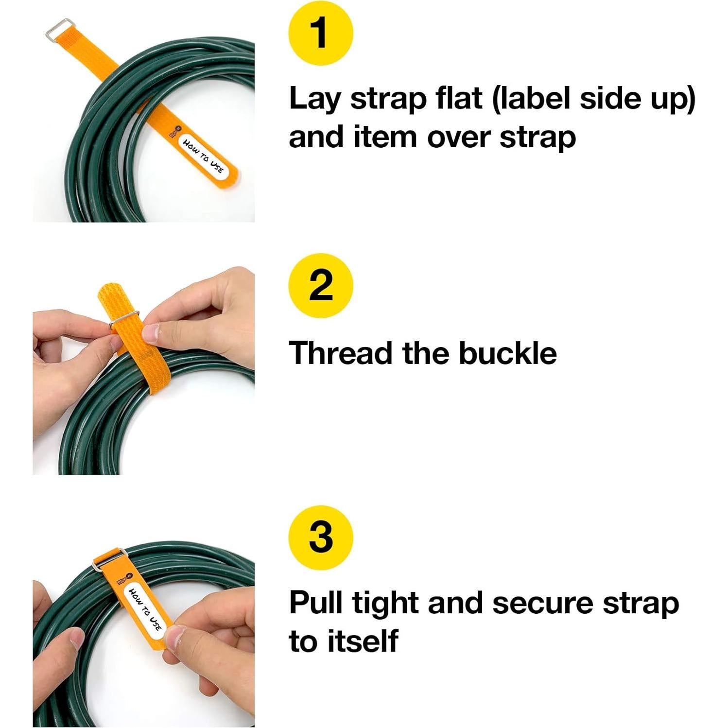 Cintas de Cierre Wrap-It 12.7 cm Negro Paquete de 20