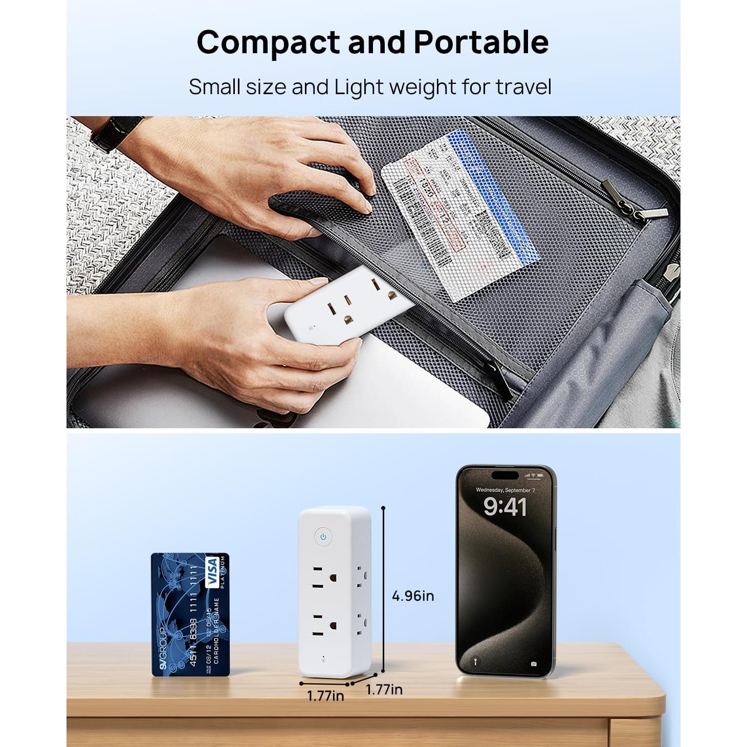 Extensor de Enchufe TROND 6 AC + 4 USB Rotatorio 360°