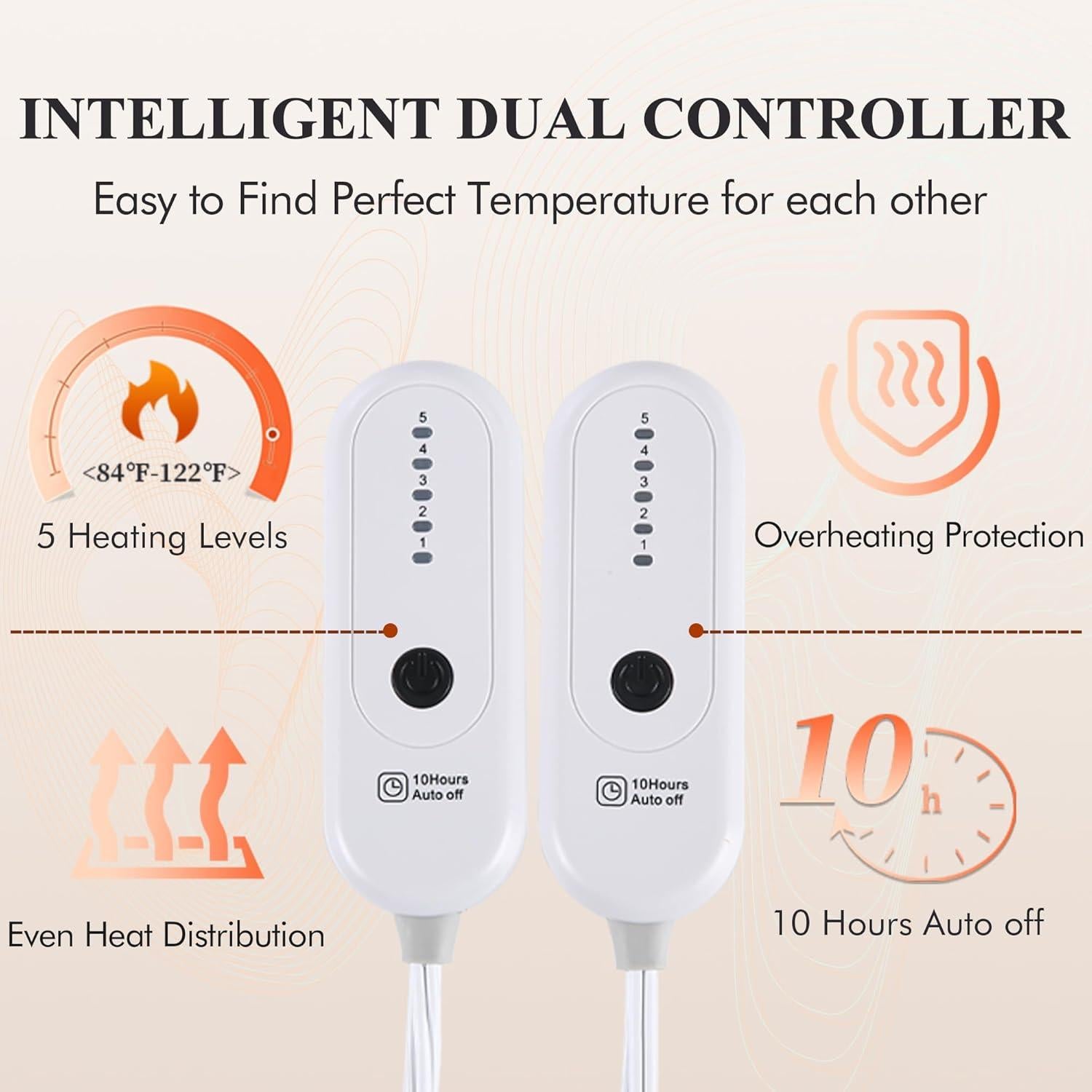 Manta Eléctrica Queen COZYTY 213x229 cm Franela Gris