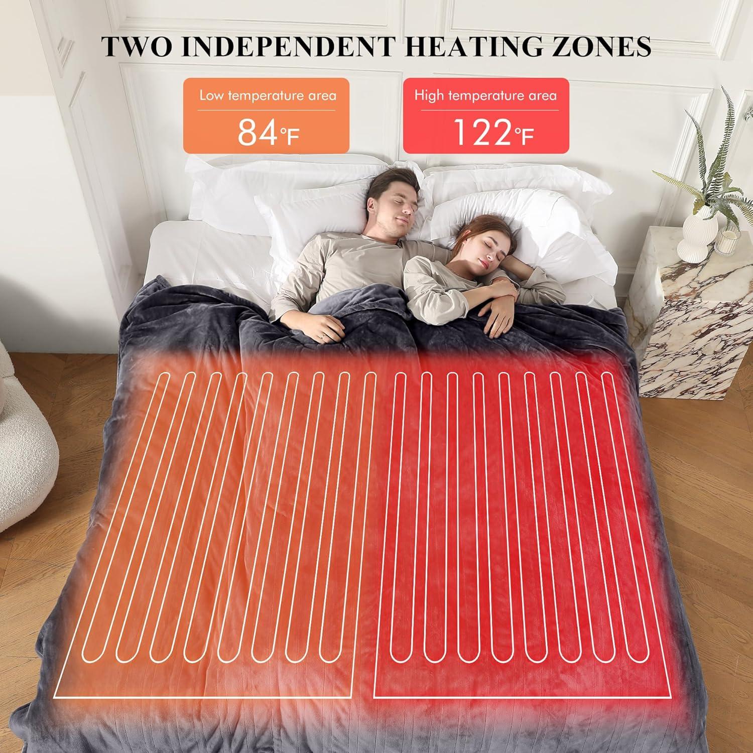 Manta Eléctrica Queen COZYTY 213x229 cm Franela Gris