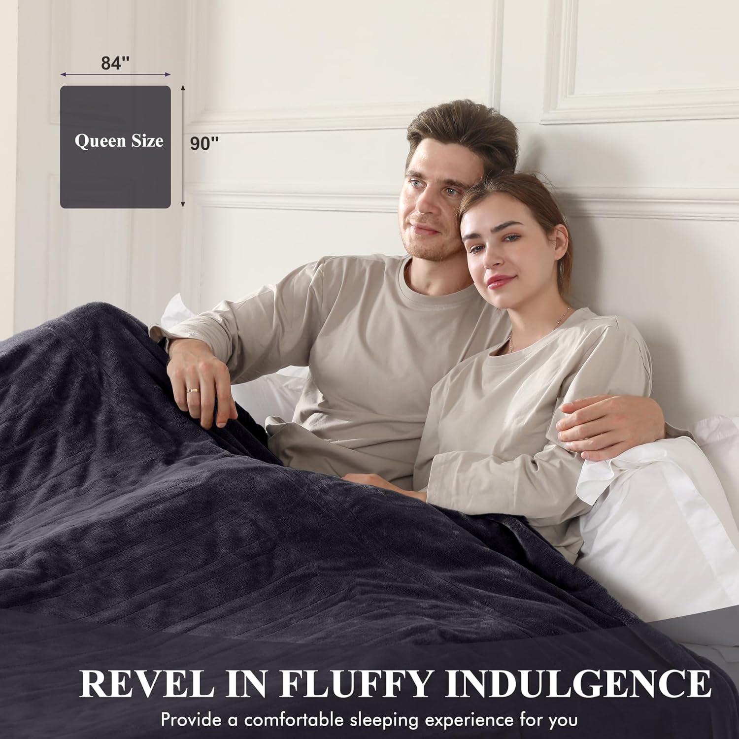 Manta Eléctrica Queen COZYTY 213x229 cm Franela Gris