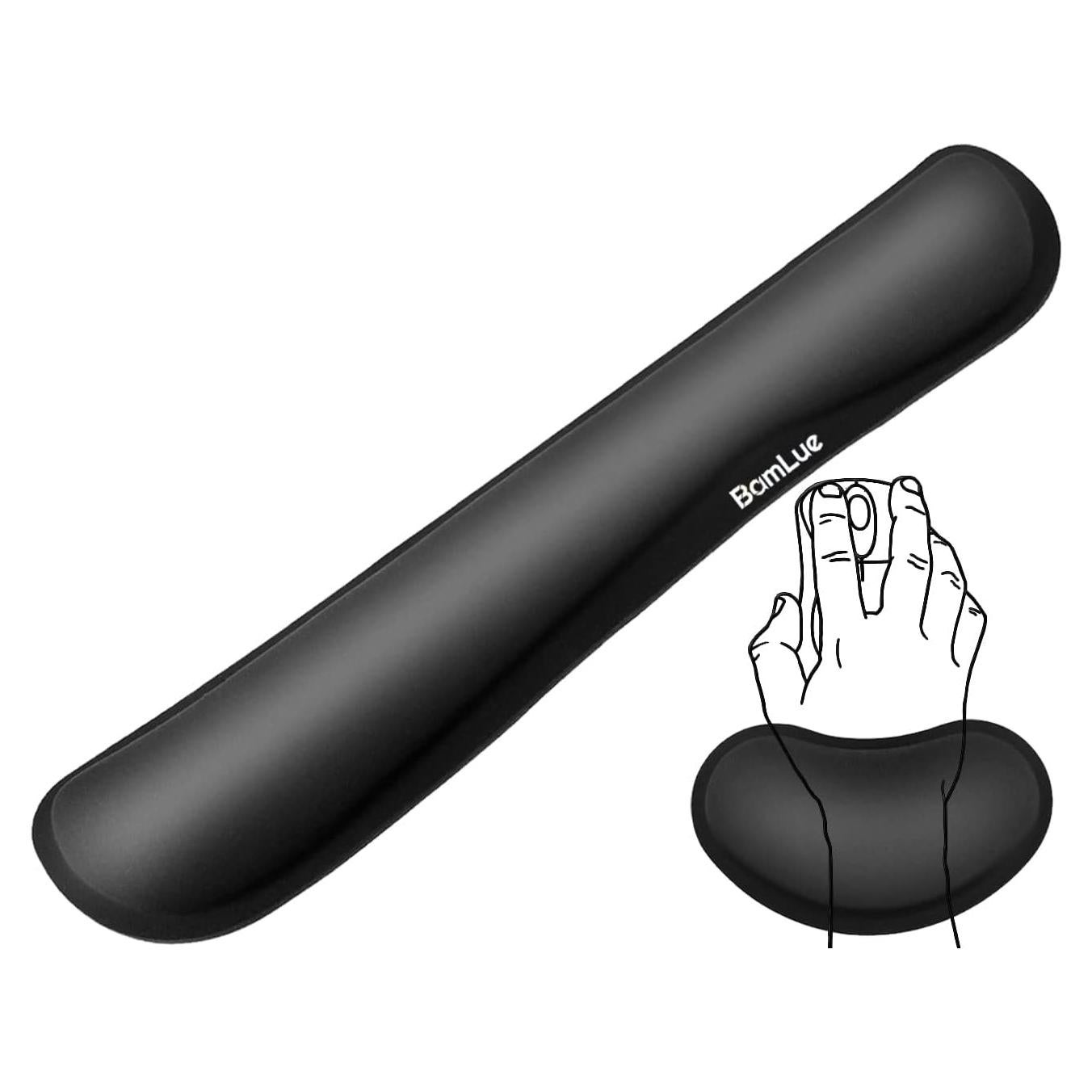 Reposamuñecas Ergonómico BamLue de Espuma Viscoelástica - Negro