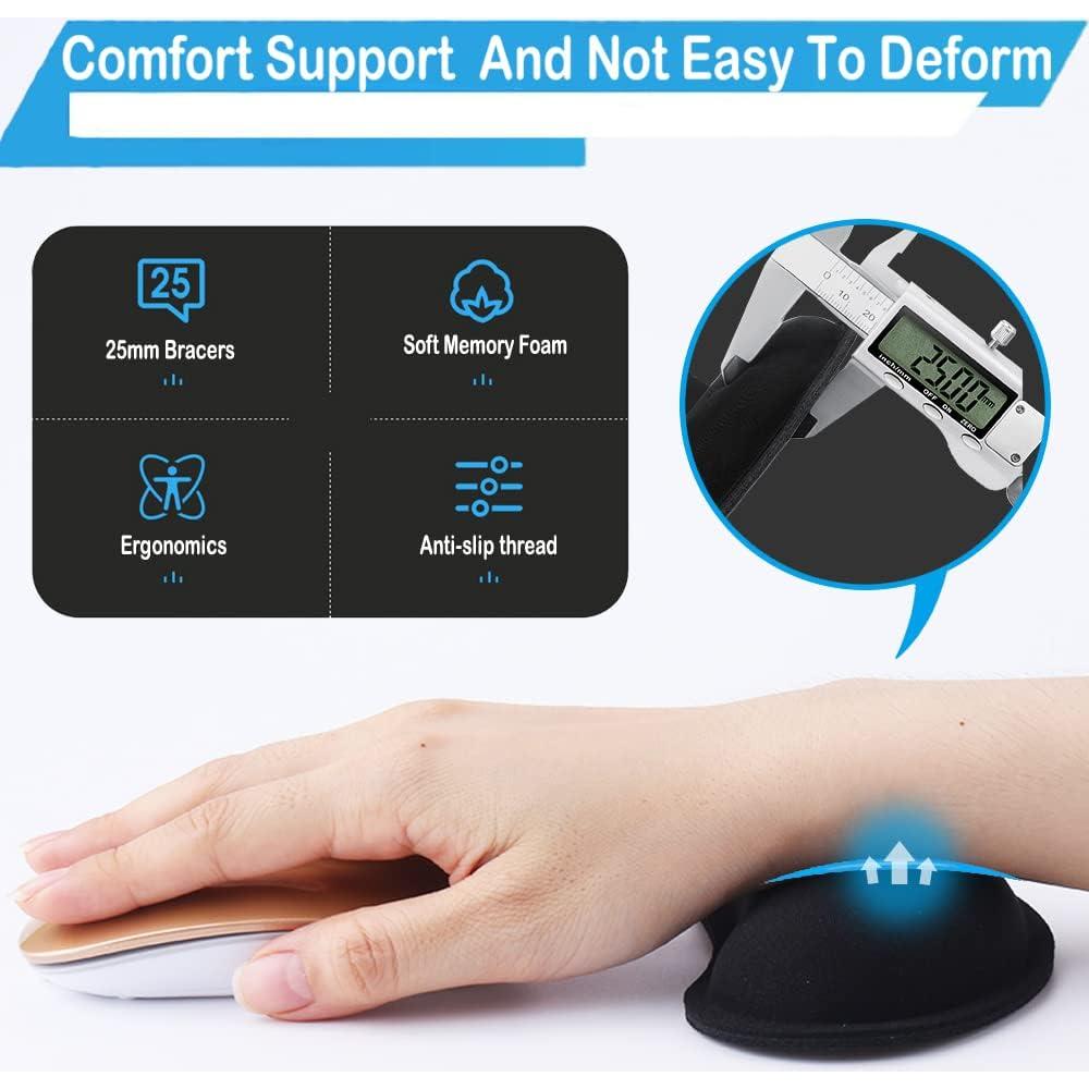 Reposamuñecas Ergonómico BamLue de Espuma Viscoelástica - Negro