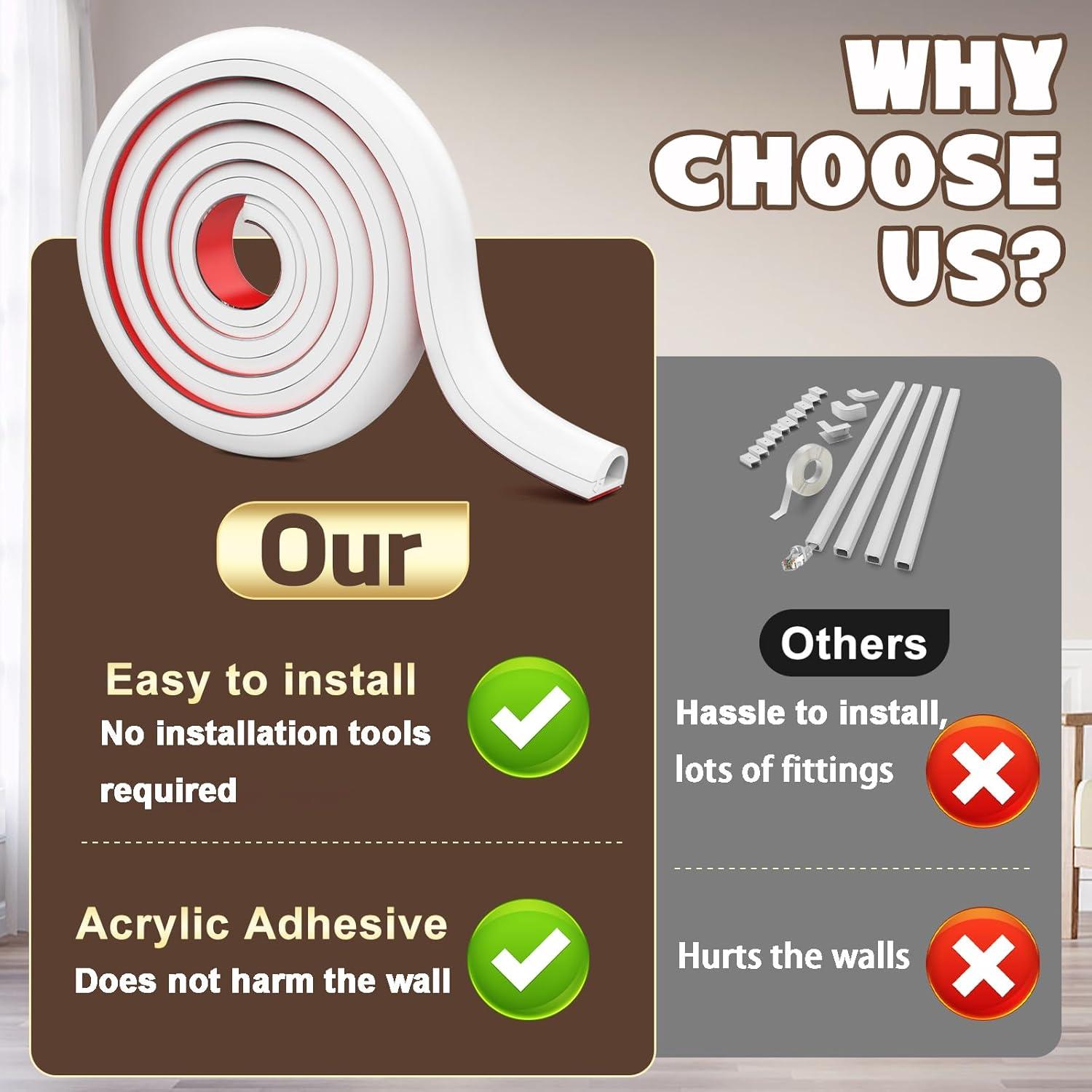 Cubierta de Cables Autoadhesiva UOMTFAI 990 cm Blanca 1.5 cm