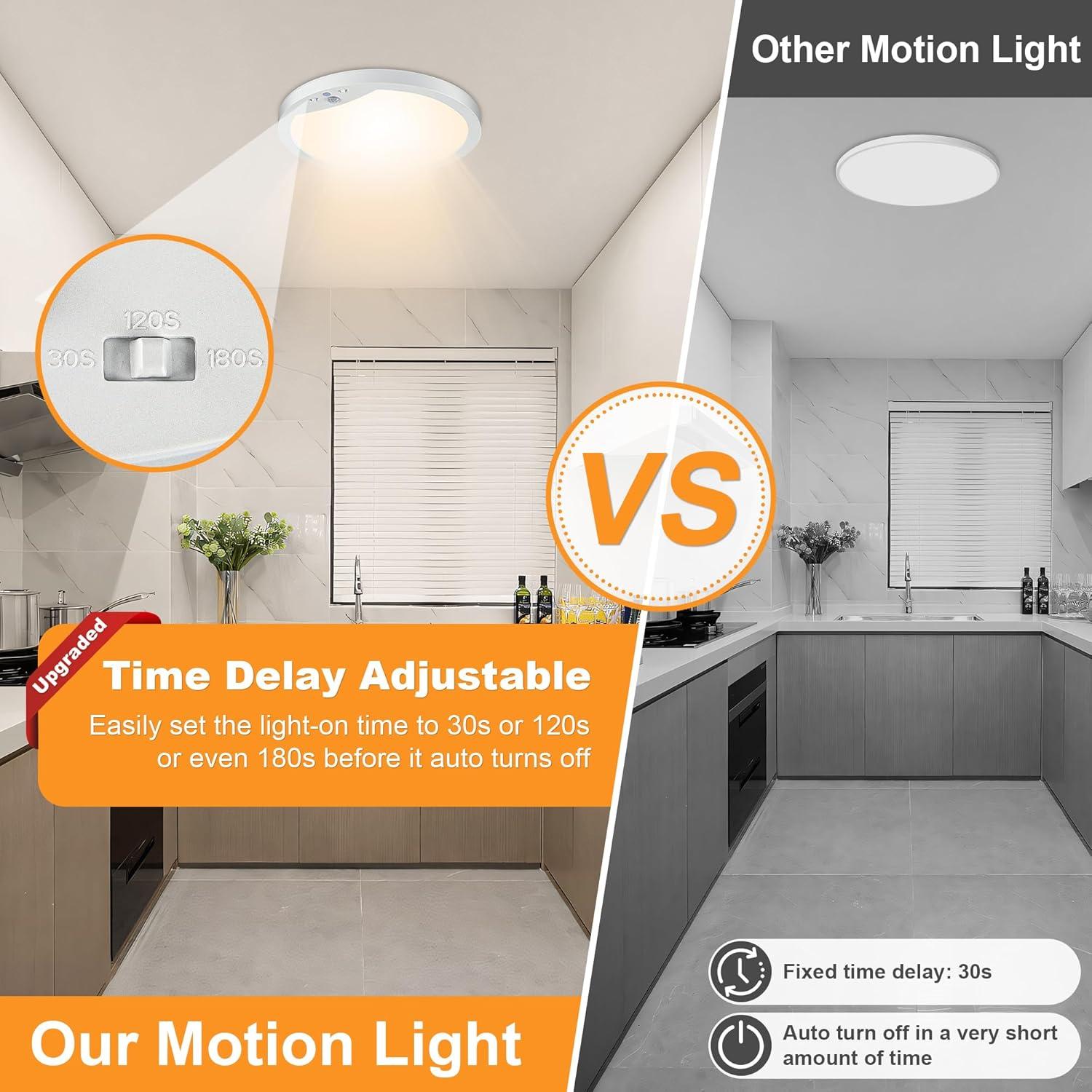 Paquete de 2 luces de techo LED GOZIG 23 cm con sensor 3000K