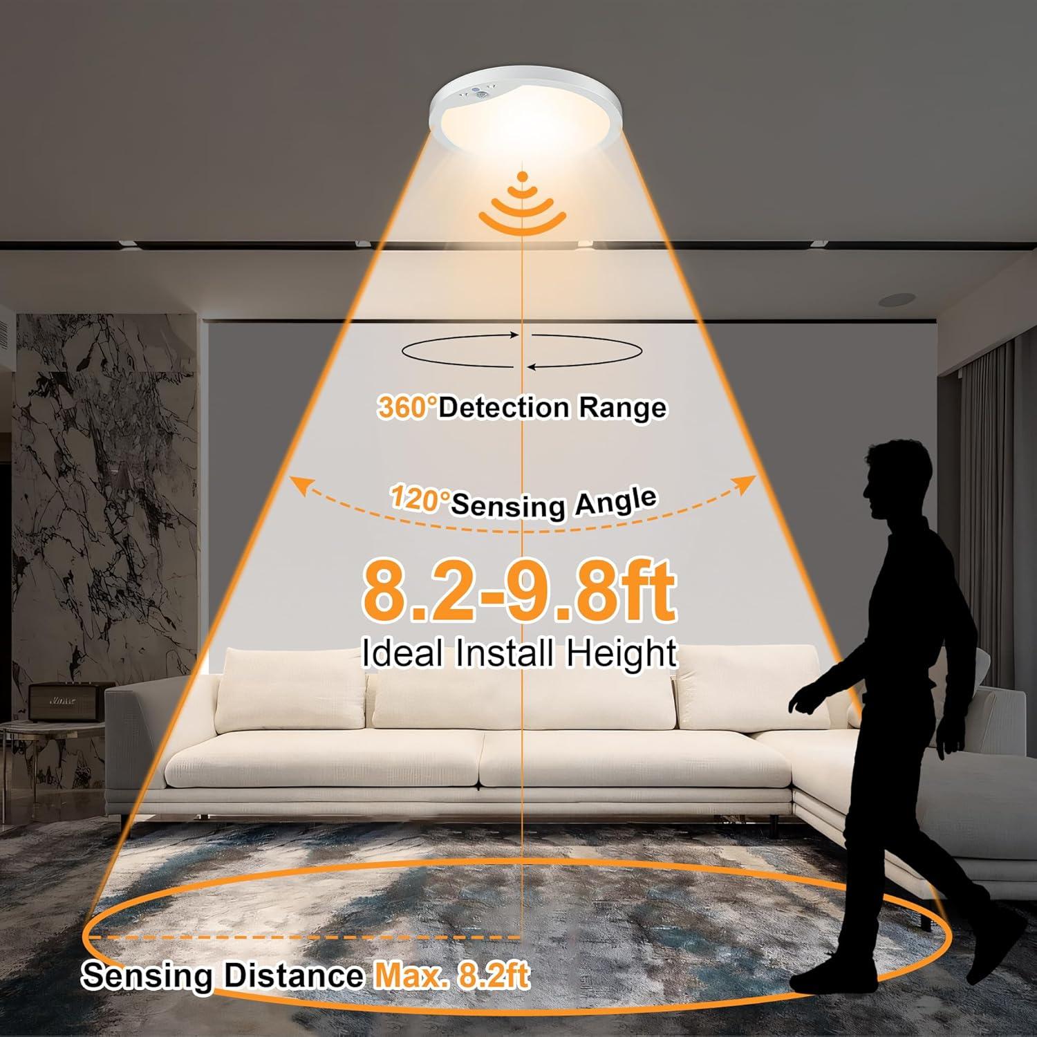 Paquete de 2 luces de techo LED GOZIG 23 cm con sensor 3000K