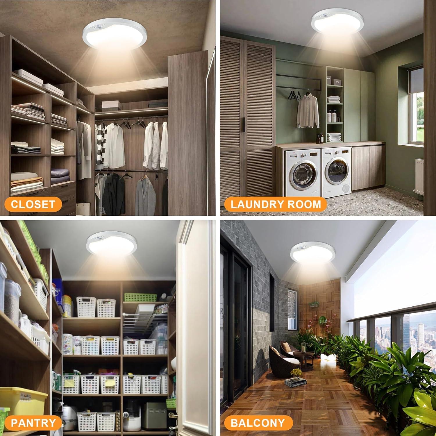 Paquete de 2 luces de techo LED GOZIG 23 cm con sensor 3000K