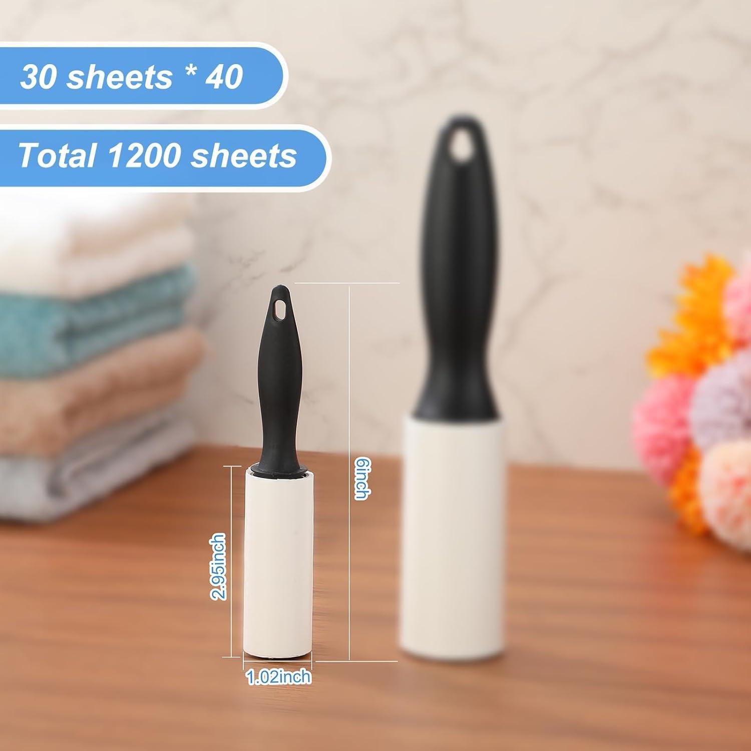 Rodillos Quitapelusas Zhehao 40 Paquetes 1200 Hojas Negro