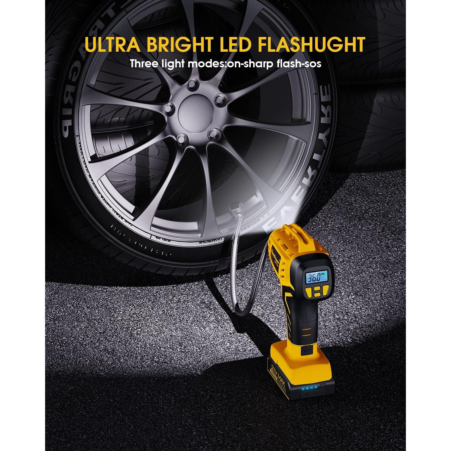 Compresor de Aire Portátil KeenPower 21V 160PSI Inflador Neumáticos