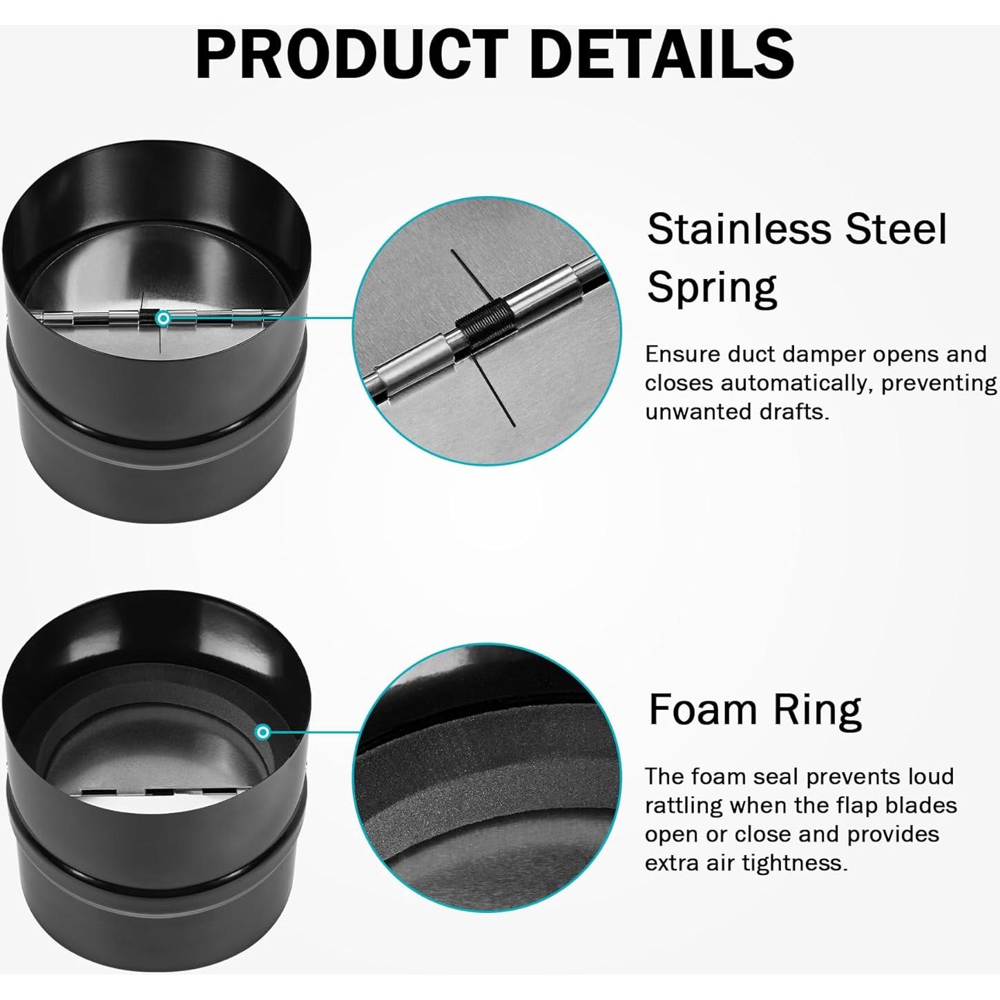 Compensador de Retorno 4" Kikerike - Acero Galvanizado Negro