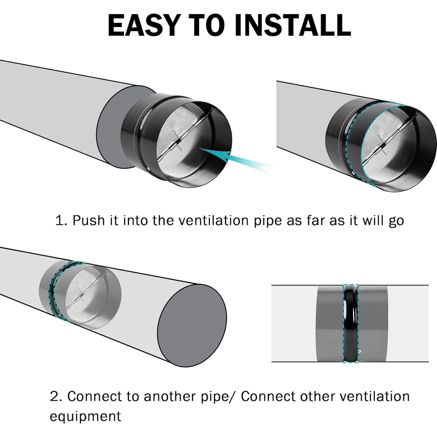 Compensador de Retorno 4" Kikerike - Acero Galvanizado Negro