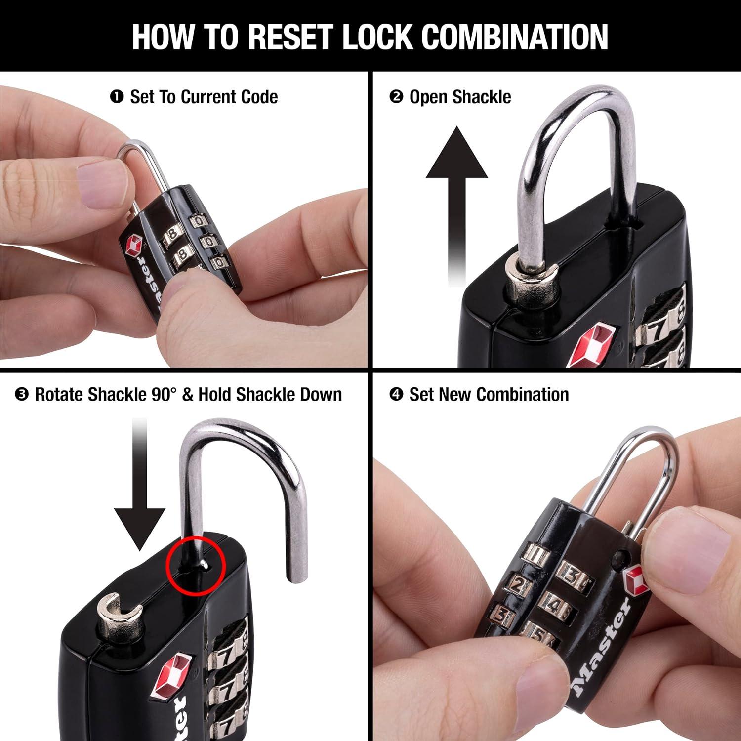 Candado de Equipaje Master Lock 4680DBLK Aprobado por TSA
