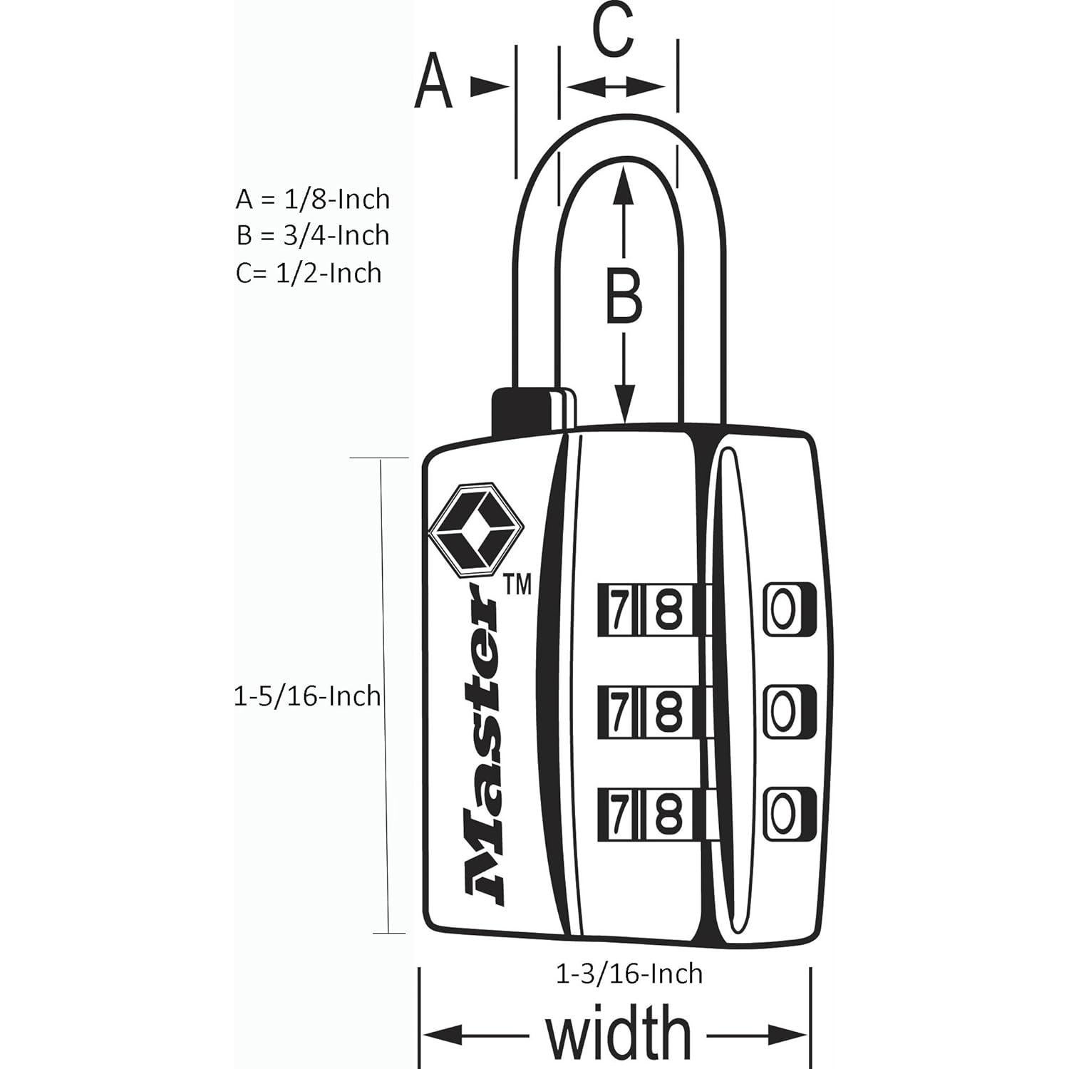 Candado de Equipaje Master Lock 4680DBLK Aprobado por TSA