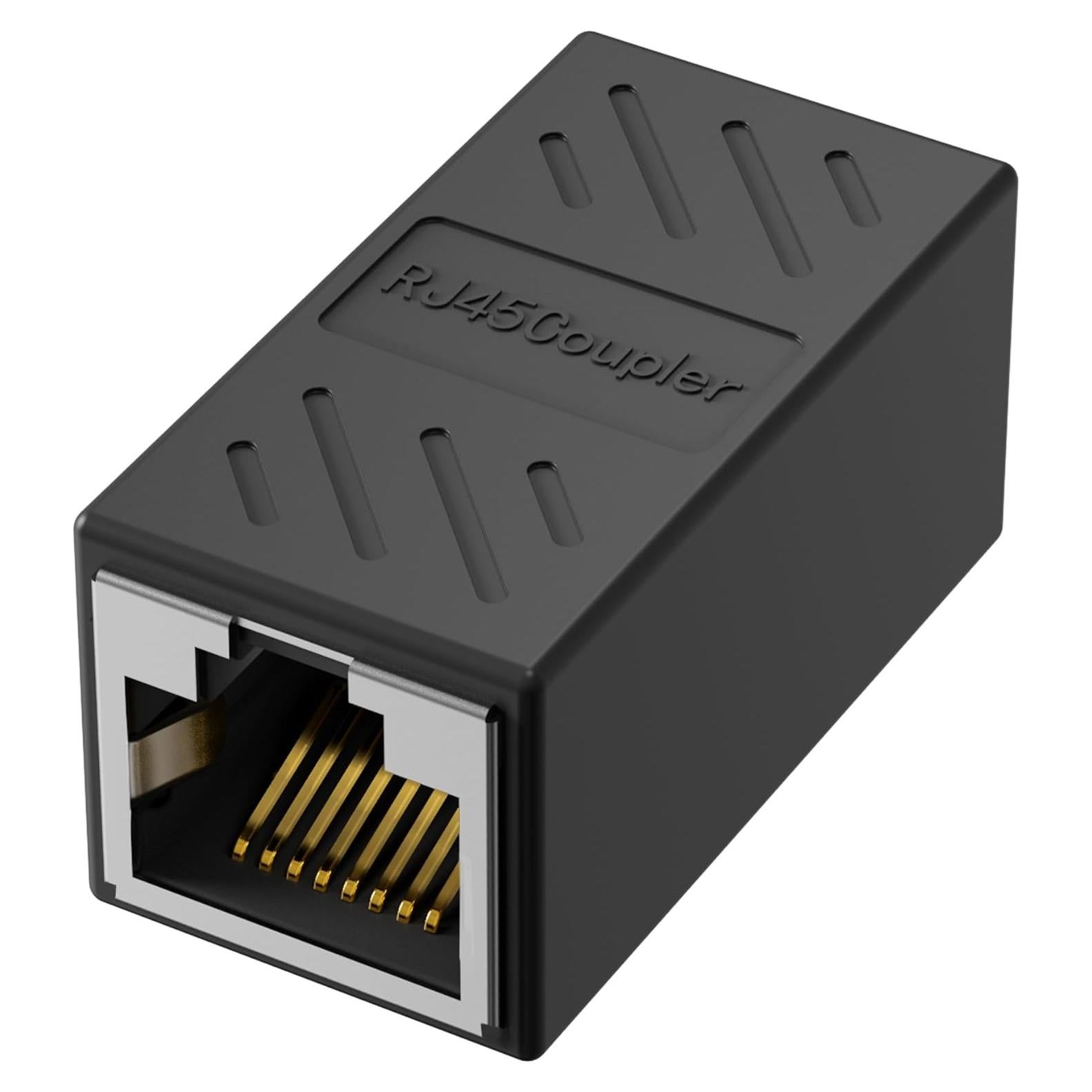 Acoplador RJ45 Jadaol Femenino a Femenino 1000Mbps Negro