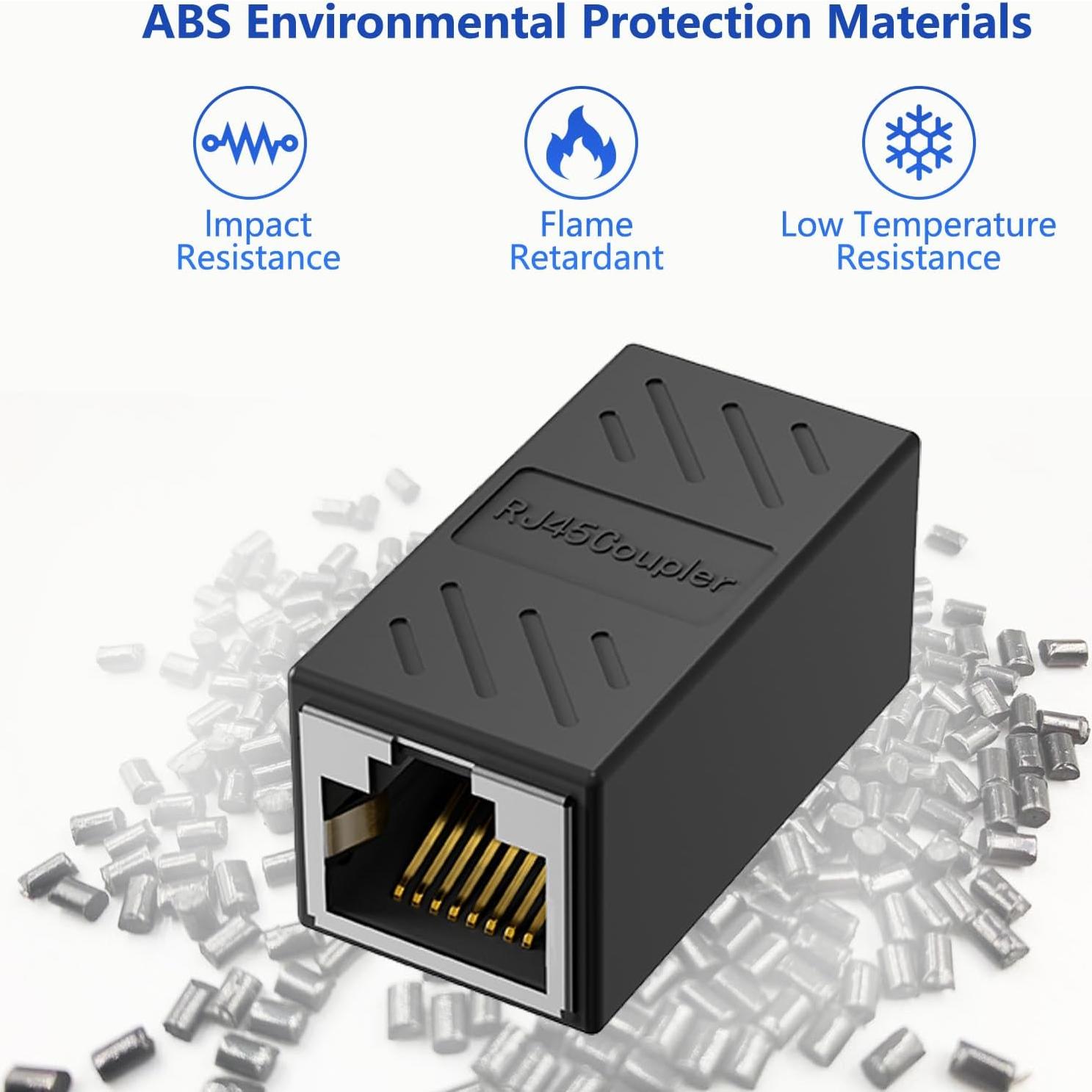 Acoplador RJ45 Jadaol Femenino a Femenino 1000Mbps Negro