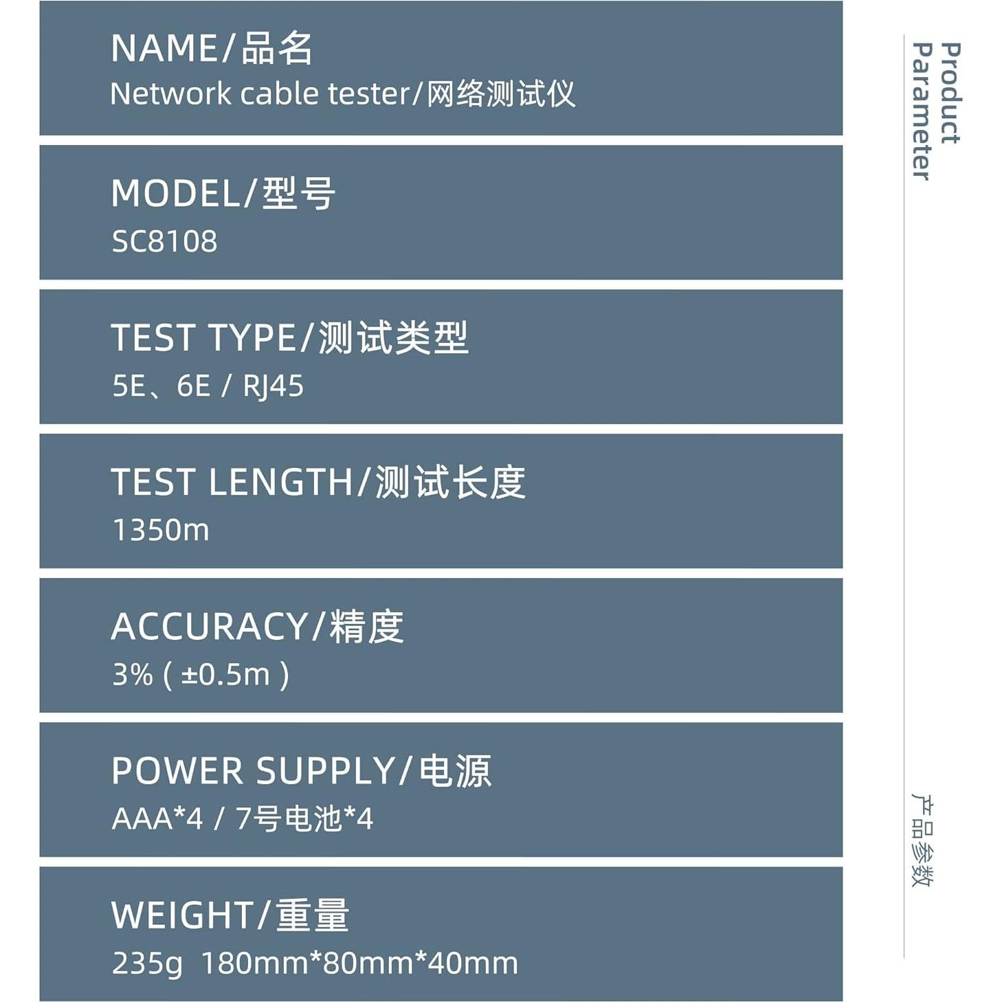 Probador de Cable Ethernet LAN FC-6S Multifuncional 1 pieza