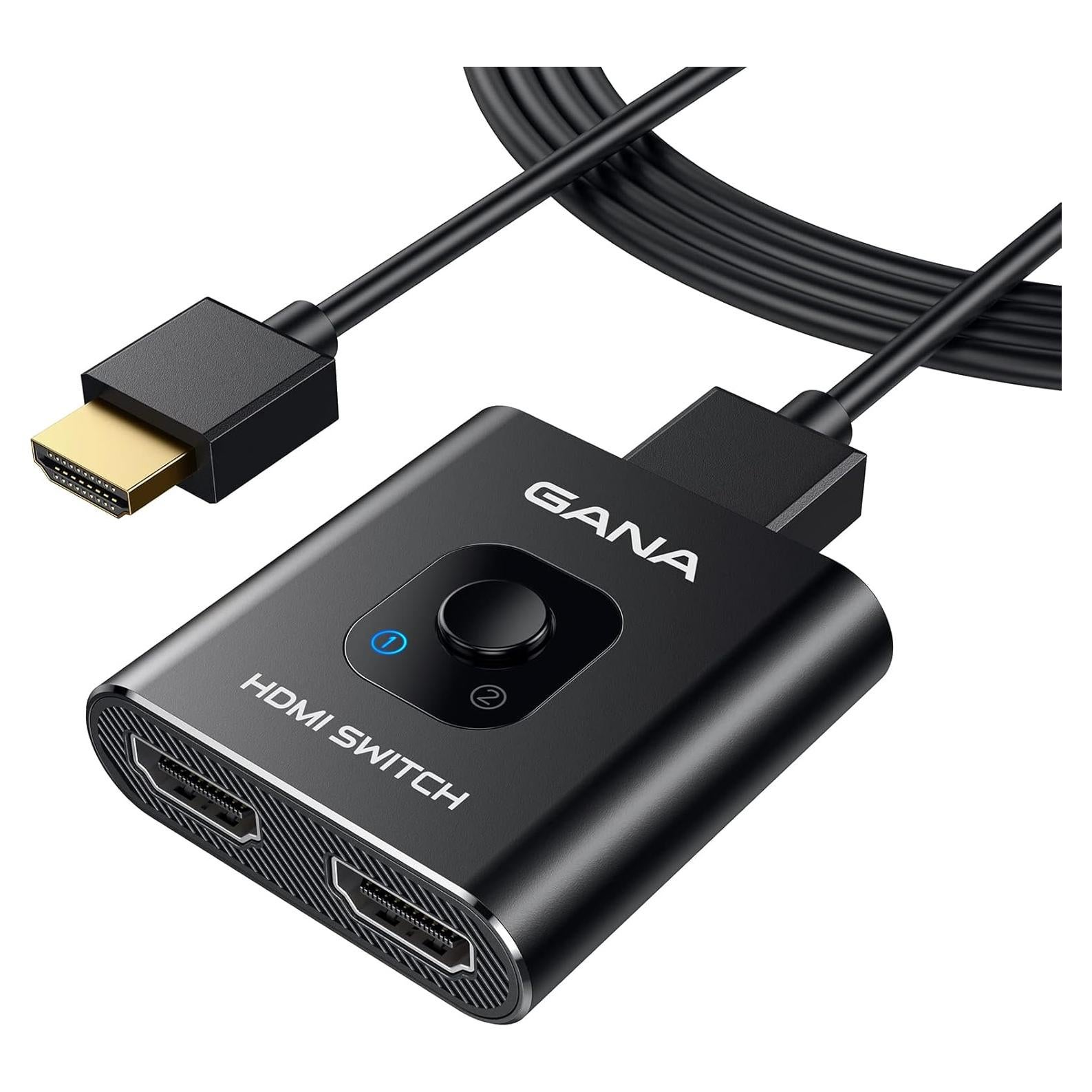 Conmutador HDMI Bidireccional GANA 4K 60Hz Aluminio 1.2m